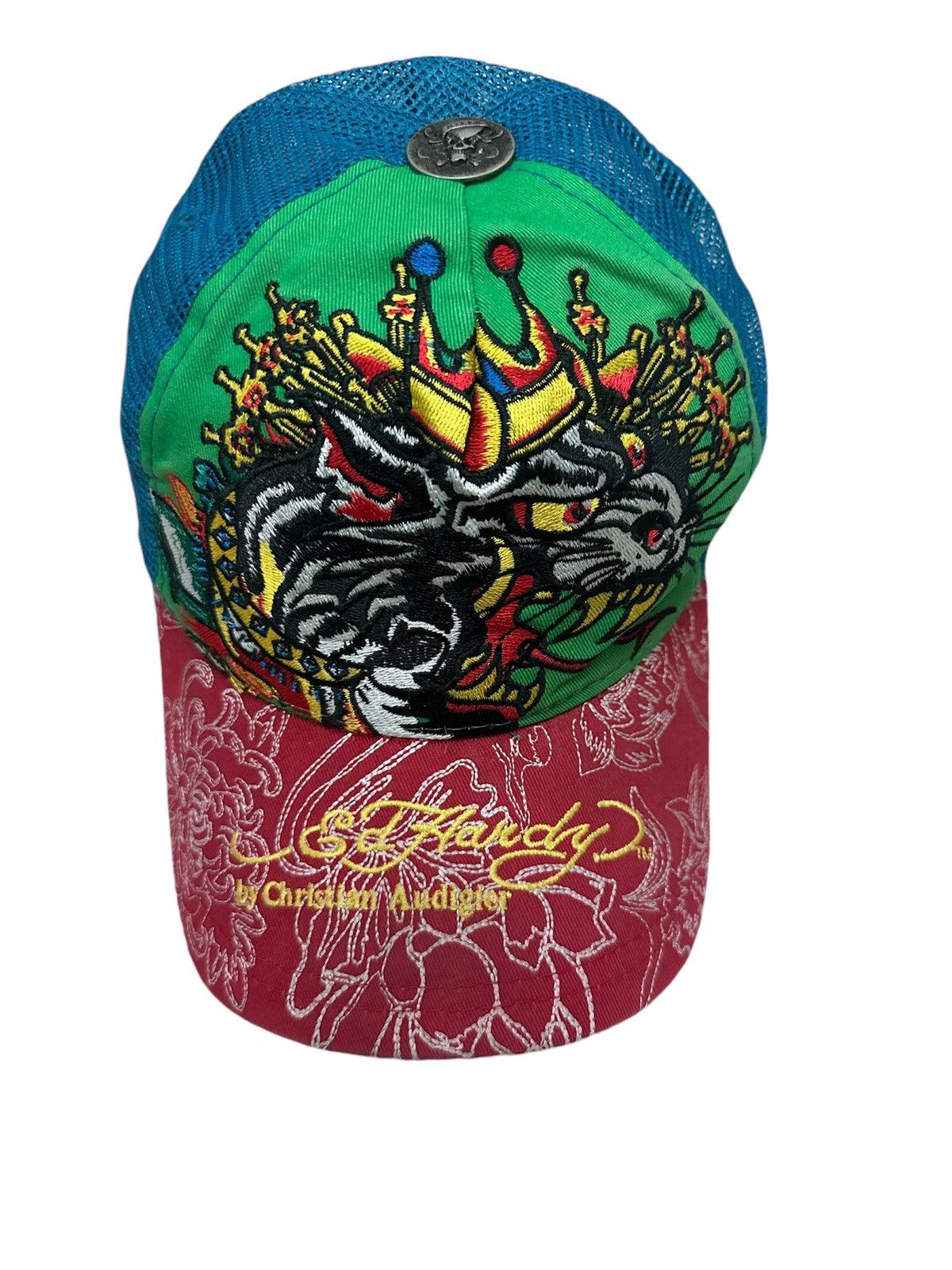 Christian Audigier × Ed Hardy × Vintage 🔥🔥🔥Don Ed Hardy Embroidered Tiger Rhinestones Cap Size ONE SIZE - 2 Thumbnail