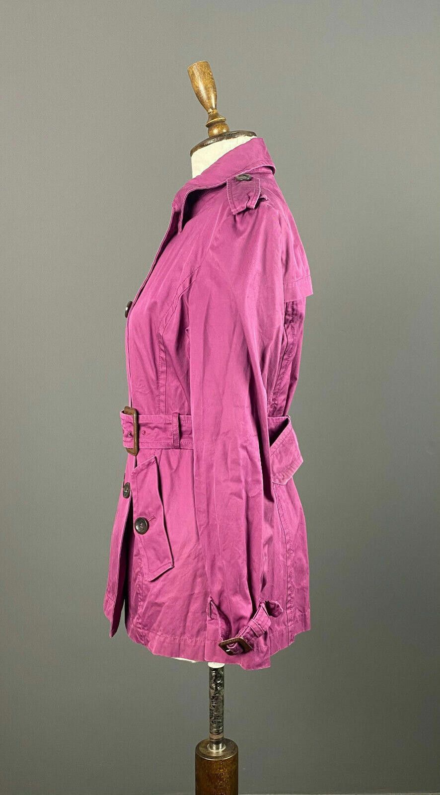 Designer Weekend Max Mara Purple Cotton Double Trench Coat Size 1 Size M / US 6-8 / IT 42-44 - 5 Thumbnail