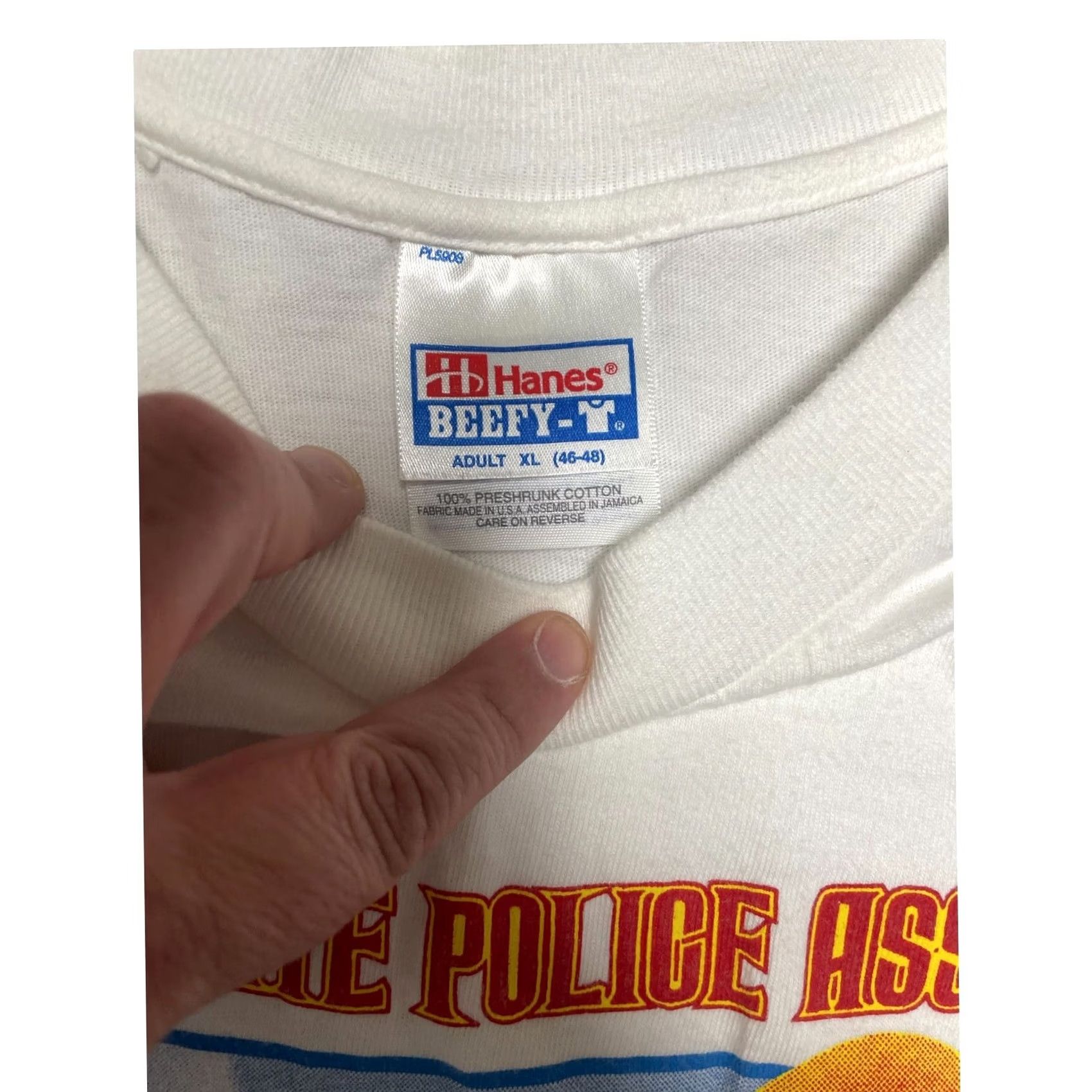 Hanes VINTAGE Hanes Beefy-T Arkansas Police White T-Shirt Men’s 90s Short Sleeve XL White Size US XL / EU 56 / 4 - 5 Thumbnail