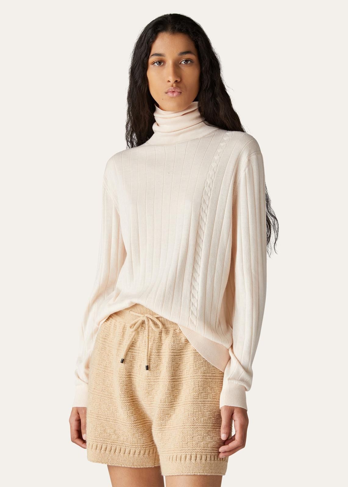 Loro Piana o1srvl11e0824 Porirua Turtleneck Sweater in Light Pink Size L / US 10 / IT 46 - 3 Thumbnail