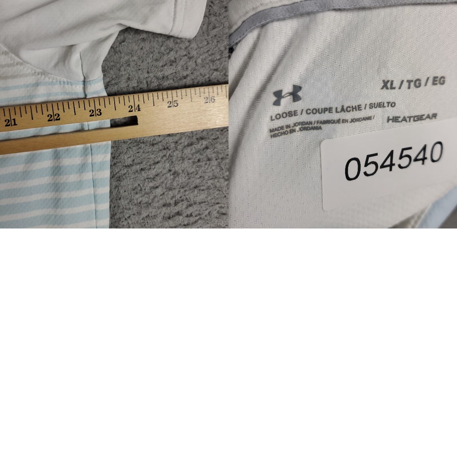 Under Armour Under Armour Polo Shirt Mens XL Striped Golf Casual Short Sleeve Off-White Blue Gray Logo Shirt Mens XL Polo Size US XL / EU 56 / 4 - 8 Thumbnail