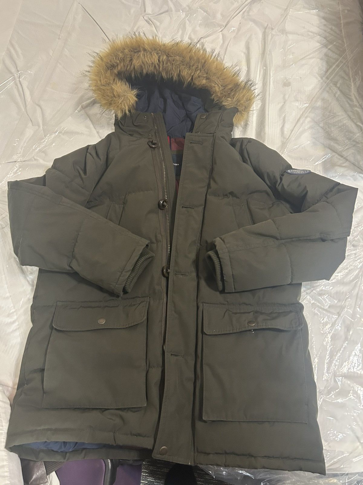 Tommy Hilfiger Tommy Hilfiger Men's L Long Forest Green Quilted Coat Size US L / EU 52-54 / 3 - 1 Thumbnail