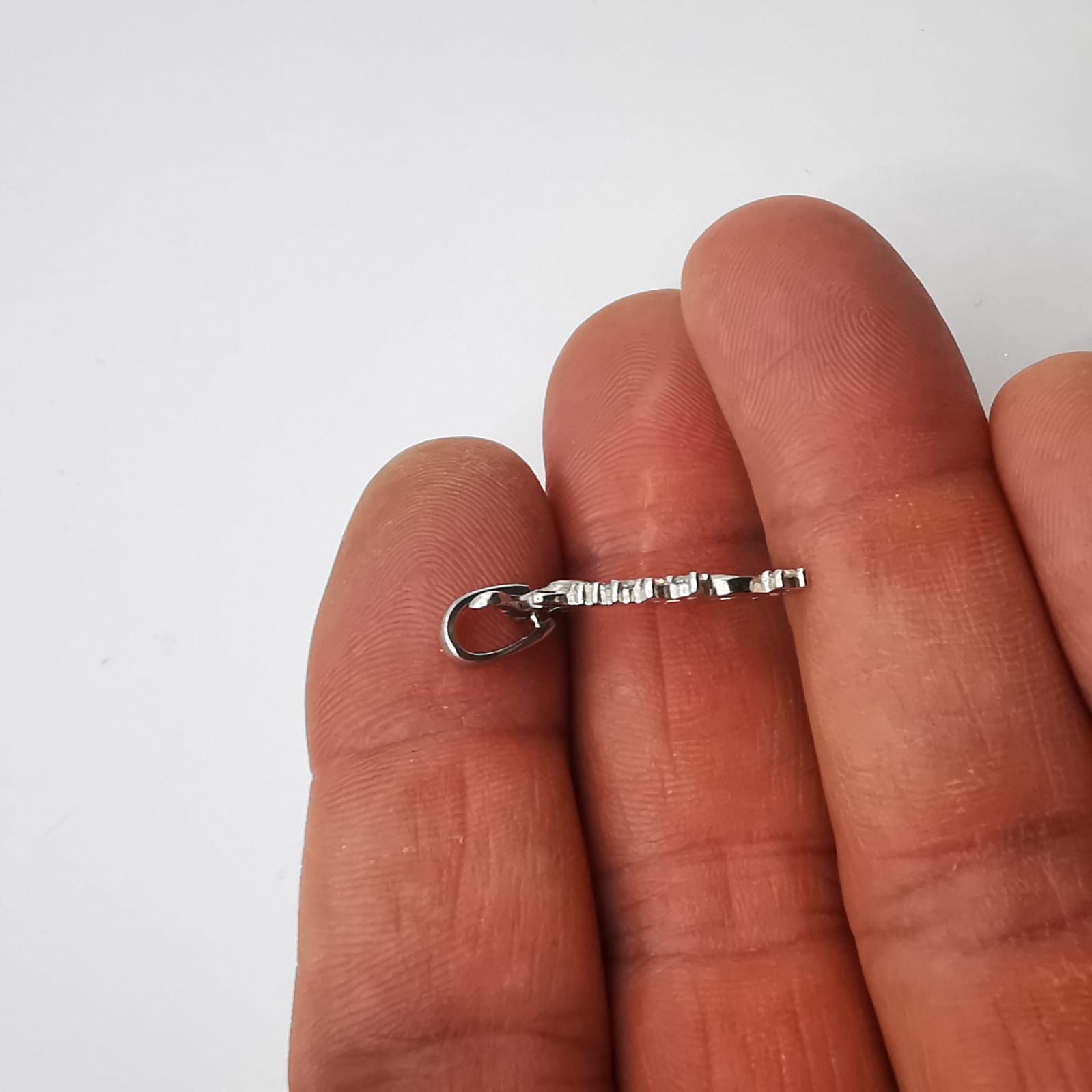 Sterling Silver Vintage pendant 925 silver,handmade, Cubic zirconia 2,44g Size ONE SIZE - 7 Thumbnail
