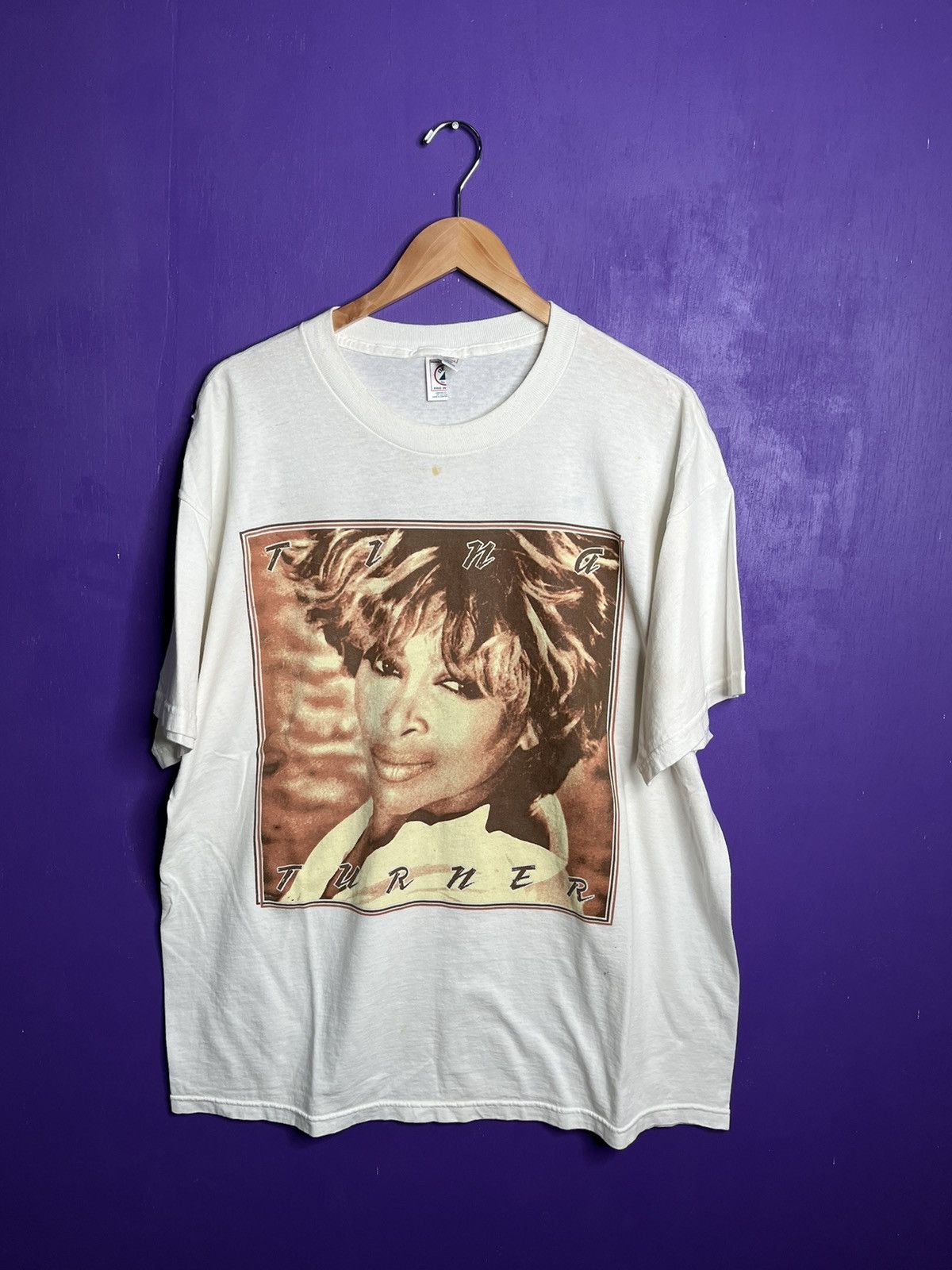 image of Tour Tee x Vintage 2000 Tina Turner 24/7 World Tour T-Shirt in White, Men's (Size XL)