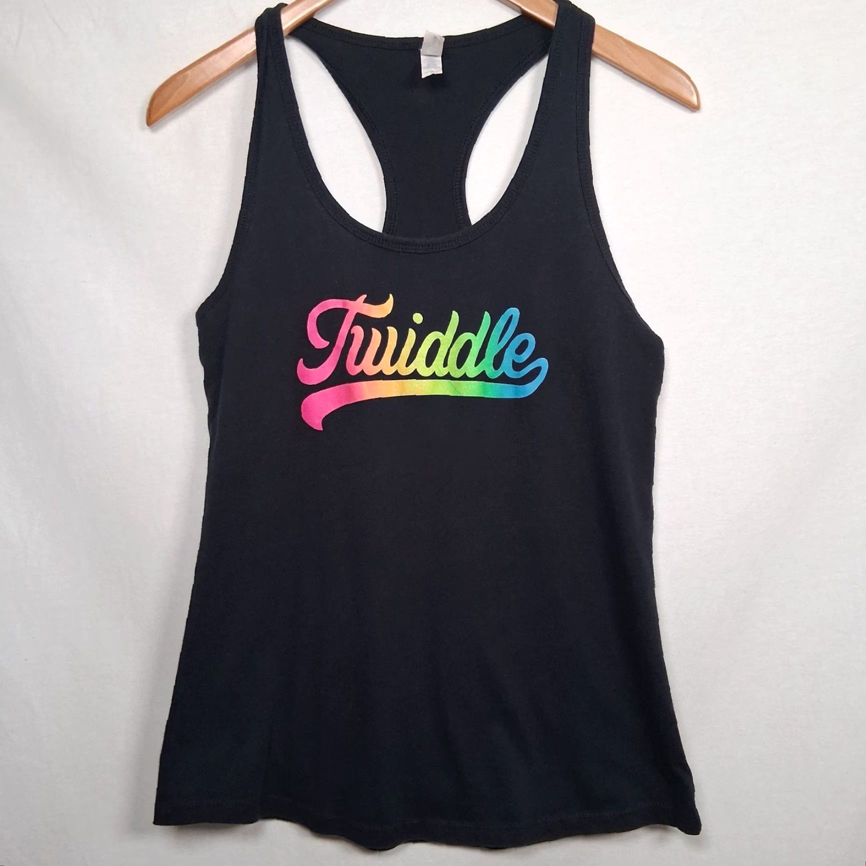 Next Level Twiddle Tank Top Women M Black Graphic Racer Back Jam Band Music Next Level Shirt Tank Top Racerback Casual Size M / US 6-8 / IT 42-44 - 2 Thumbnail