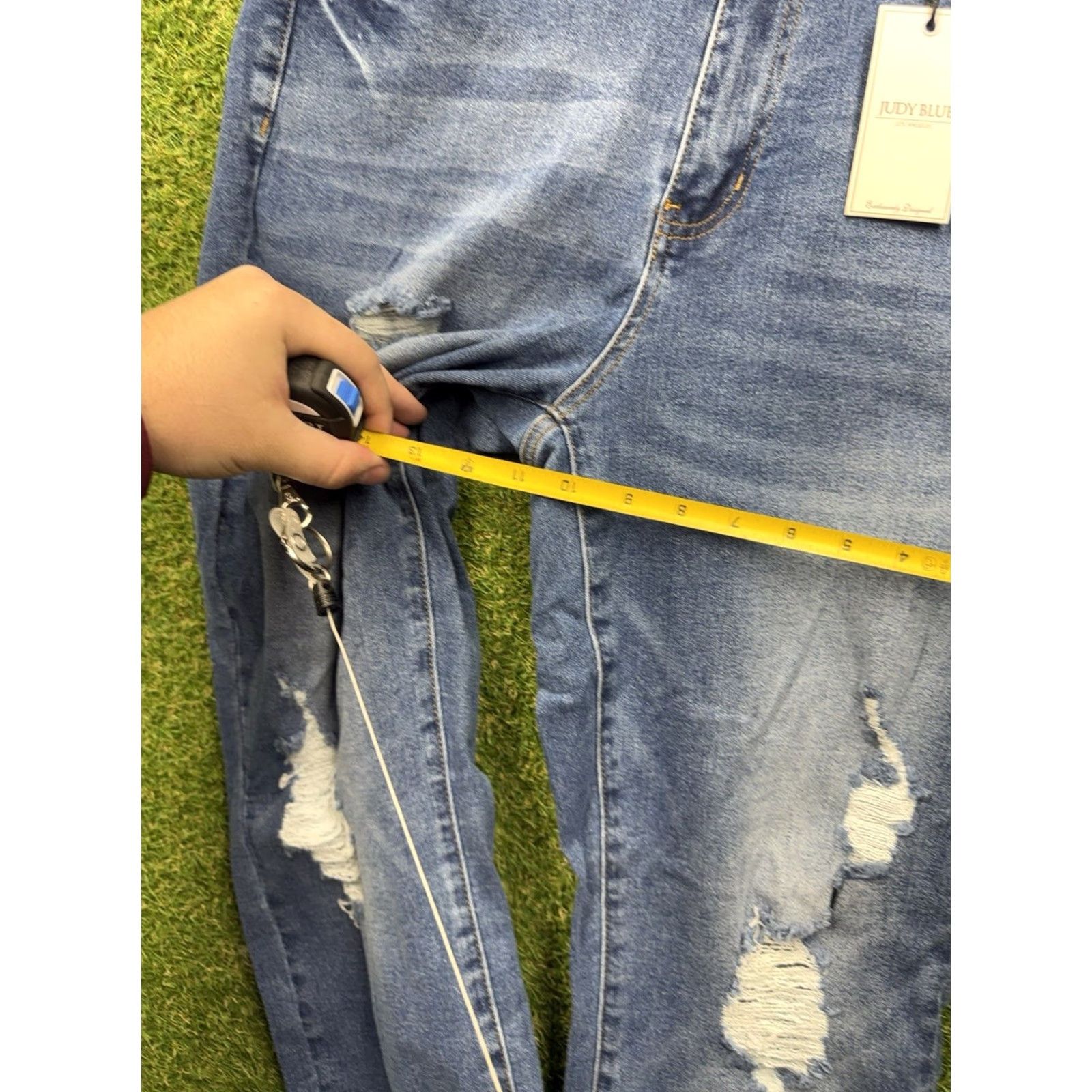 Vintage Judy Blue Jeans Slim 14W High Rise Distressed Denim 5-Pocket Womens Jeans Blue NWT JB84183 Size 36" / US 14 / IT 50 - 3 Thumbnail