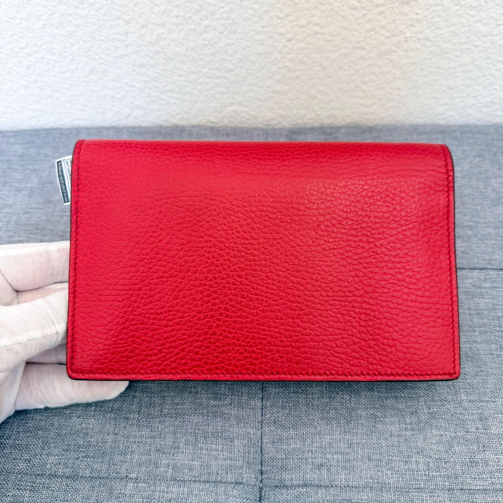 Gucci Gucci Red Leather Interlocking G Chain Bag Size ONE SIZE - 3 Thumbnail