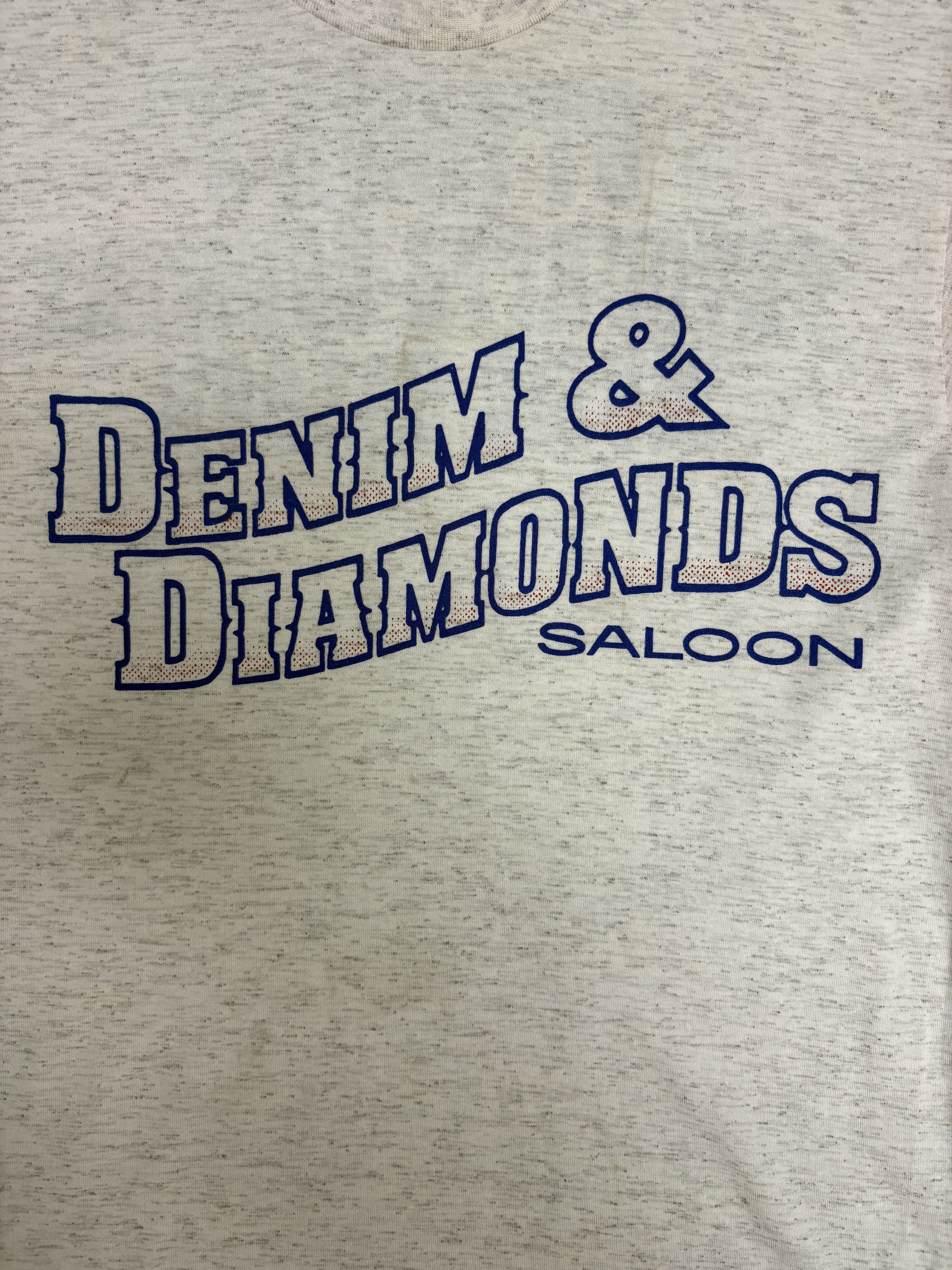 Vintage Denim & Diamonds Saloon Vintage Grey T-Shirt Tee Size US M / EU 48-50 / 2 - 2 Thumbnail