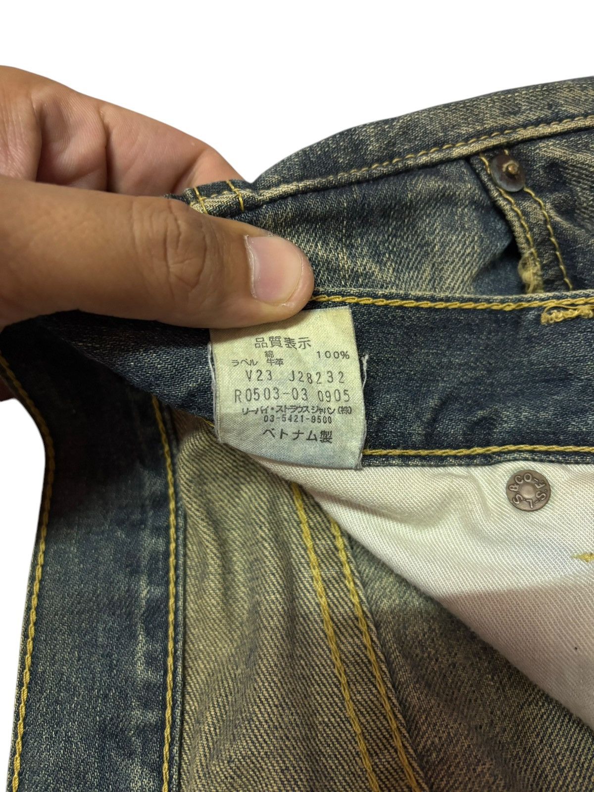 Levi's Y2k Vintage Levi’s 503 Mud Washed Distressed Jeans Size US 30 / EU 46 - 9 Thumbnail
