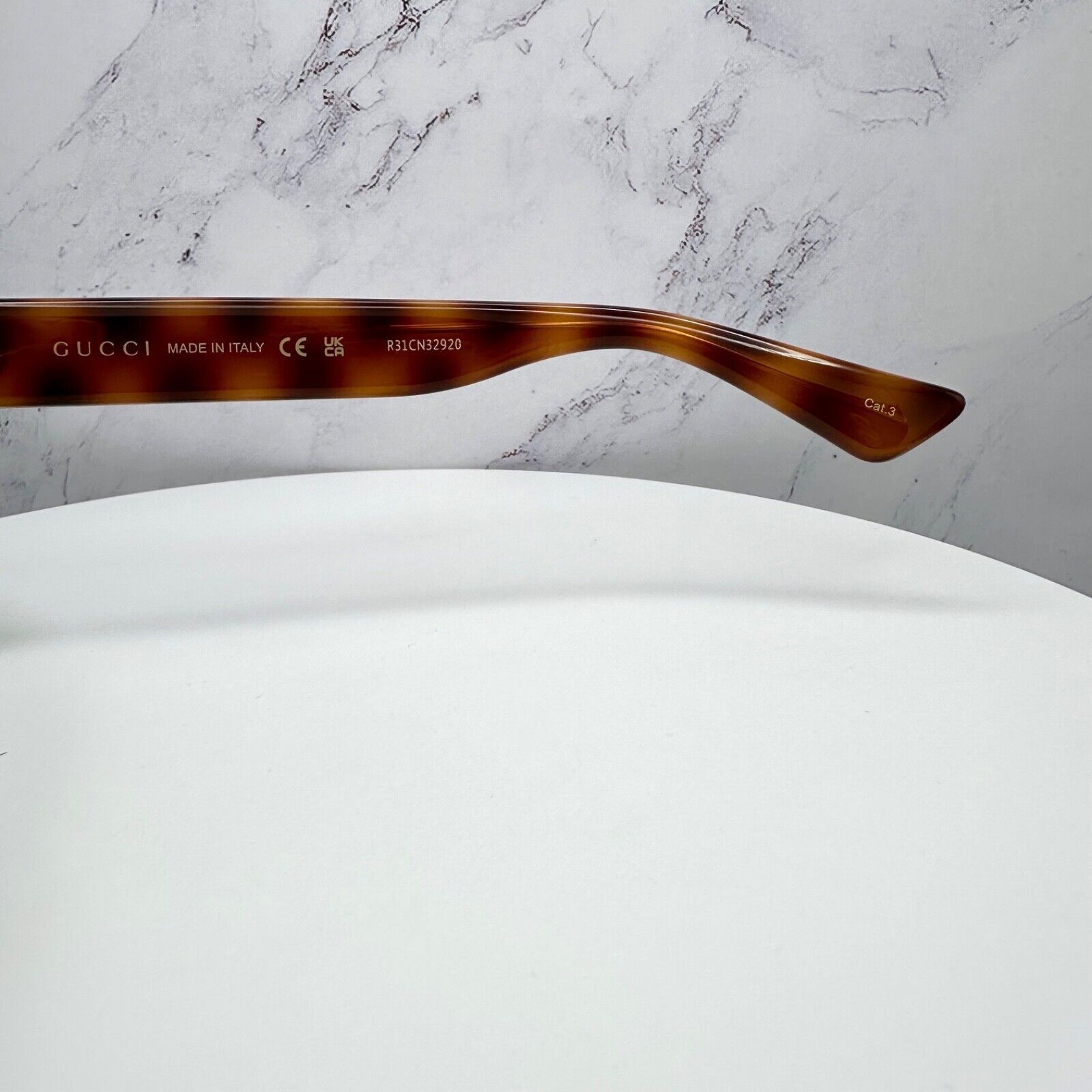 Gucci New GUCCI Sunglasses Brown Tortoise Oval Gold GG Logo Size ONE SIZE - 9 Thumbnail