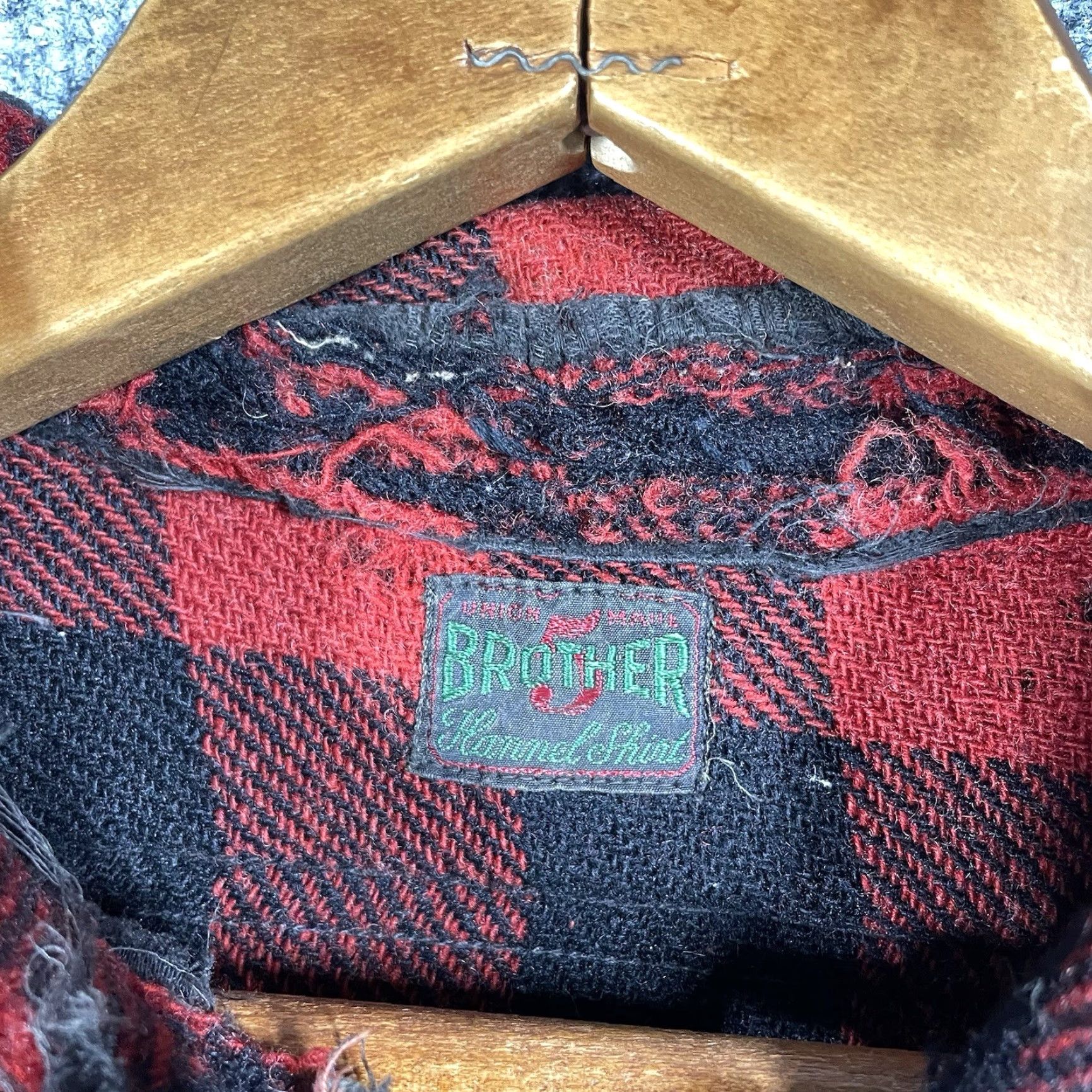 Vintage VINTAGE 5 Brother Flannel Shirt Large Wool 1930s Half Zip Chin Strap Rockabilly Red 1930s Mens Size US L / EU 52-54 / 3 - 4 Thumbnail