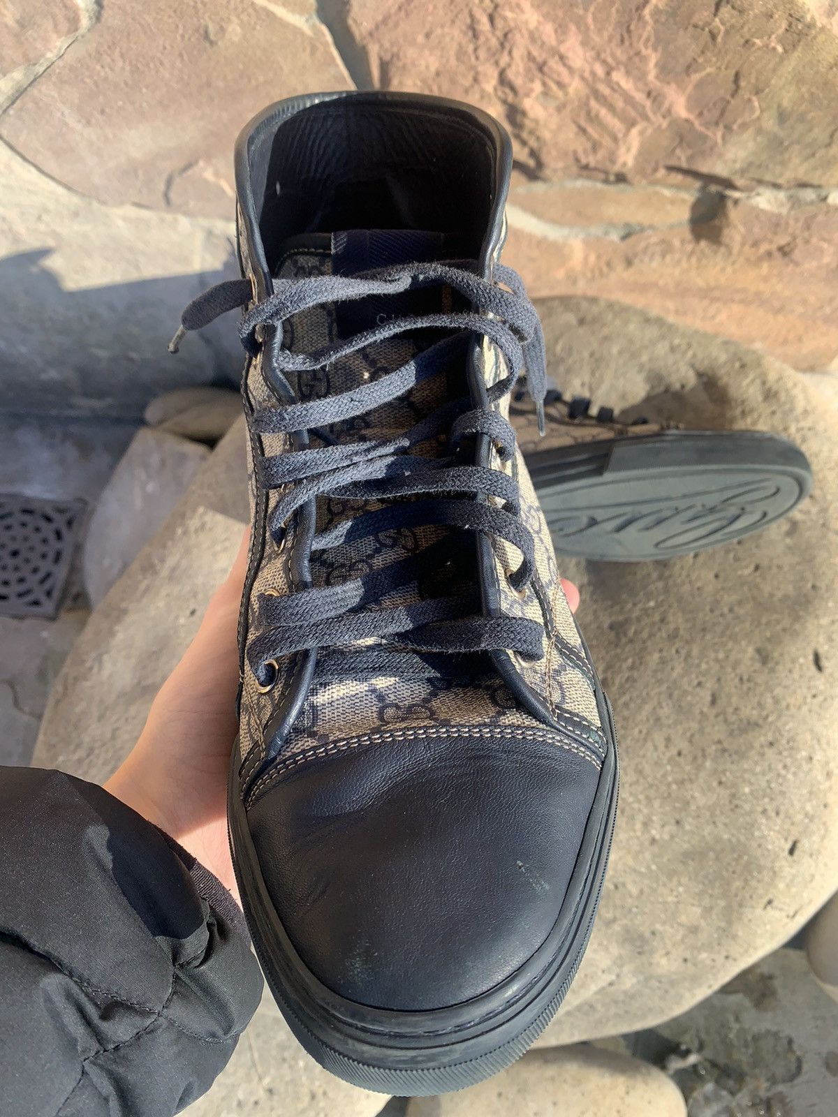 Gucci 🔥GUCCI MONOGRAM HIGHT TOP SNEAKERS Size US 9.5 / EU 42-43 - 18 Thumbnail