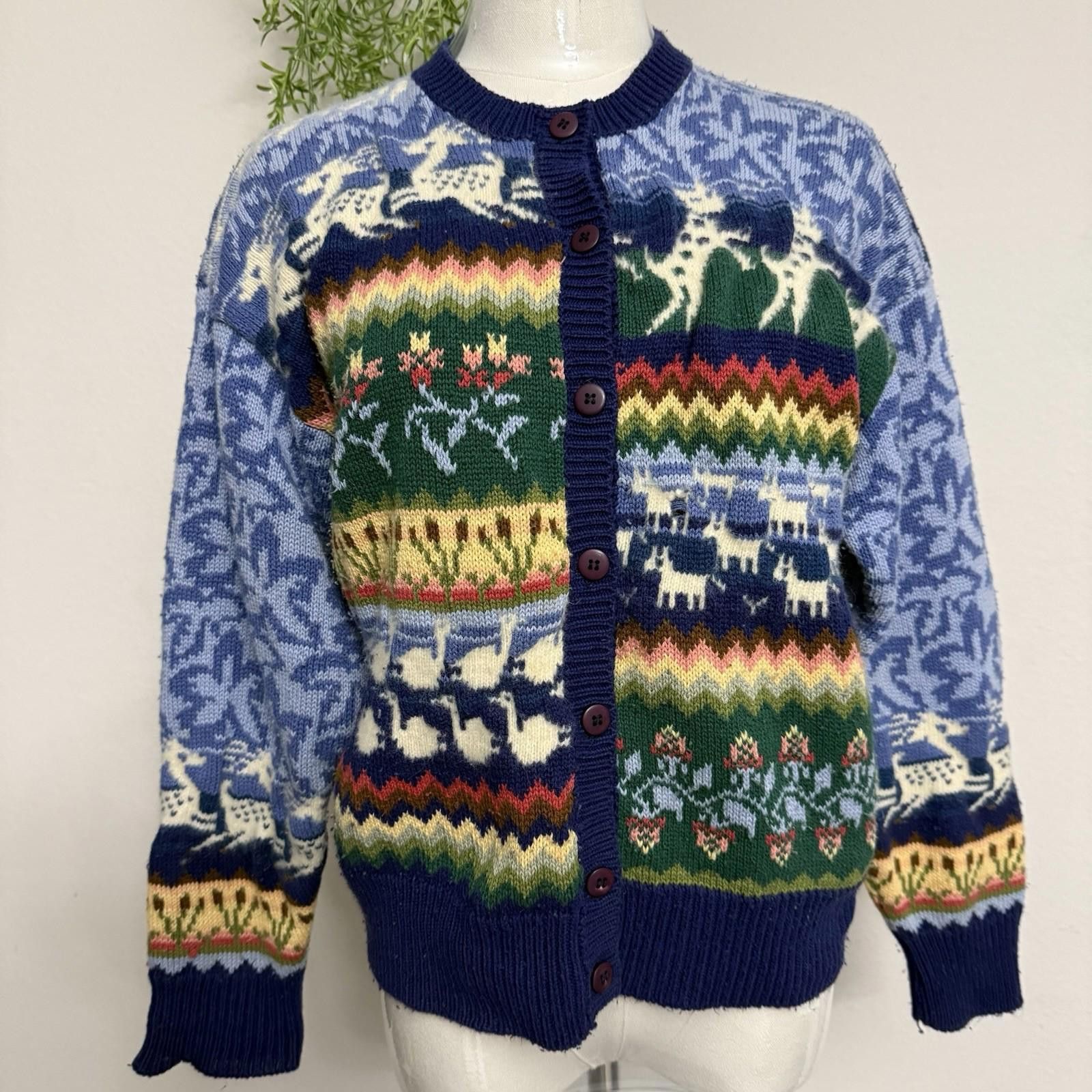 Designer Susan Bristol Vintage 1991 Hong Kong Cardigan Medium Size M / US 6-8 / IT 42-44 - 1 Thumbnail