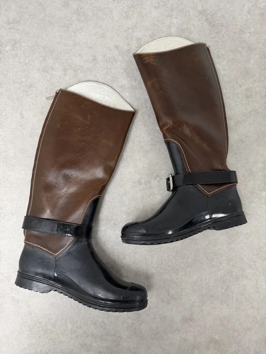 Dolce & Gabbana 2000s Dolce & Gabbana Brown & Black Ankle Leather Boots Size US 7 / IT 37 - 6 Thumbnail
