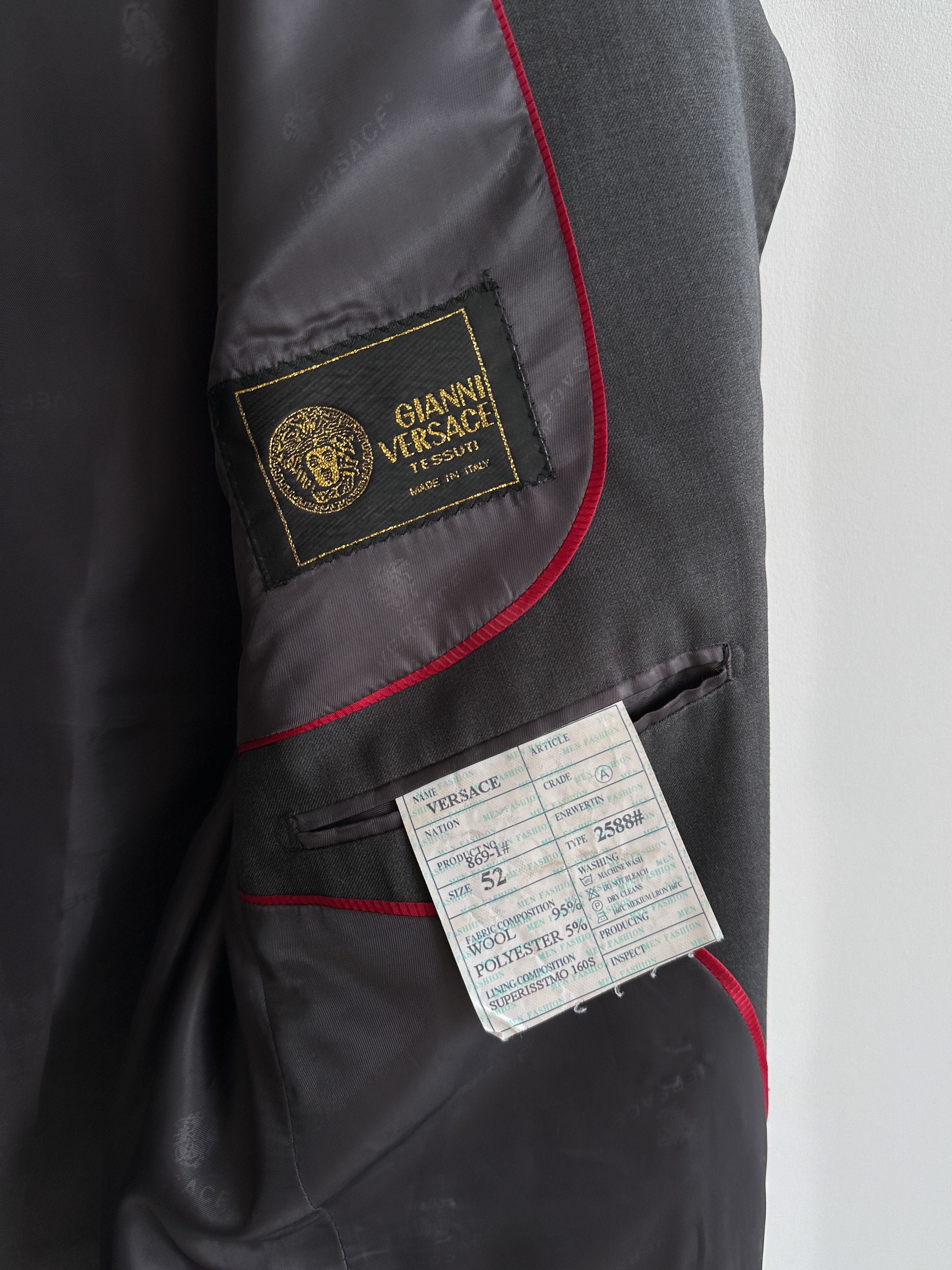 Versace Vintage Gianni Versace Gray Blazer Size 52R - 7 Thumbnail