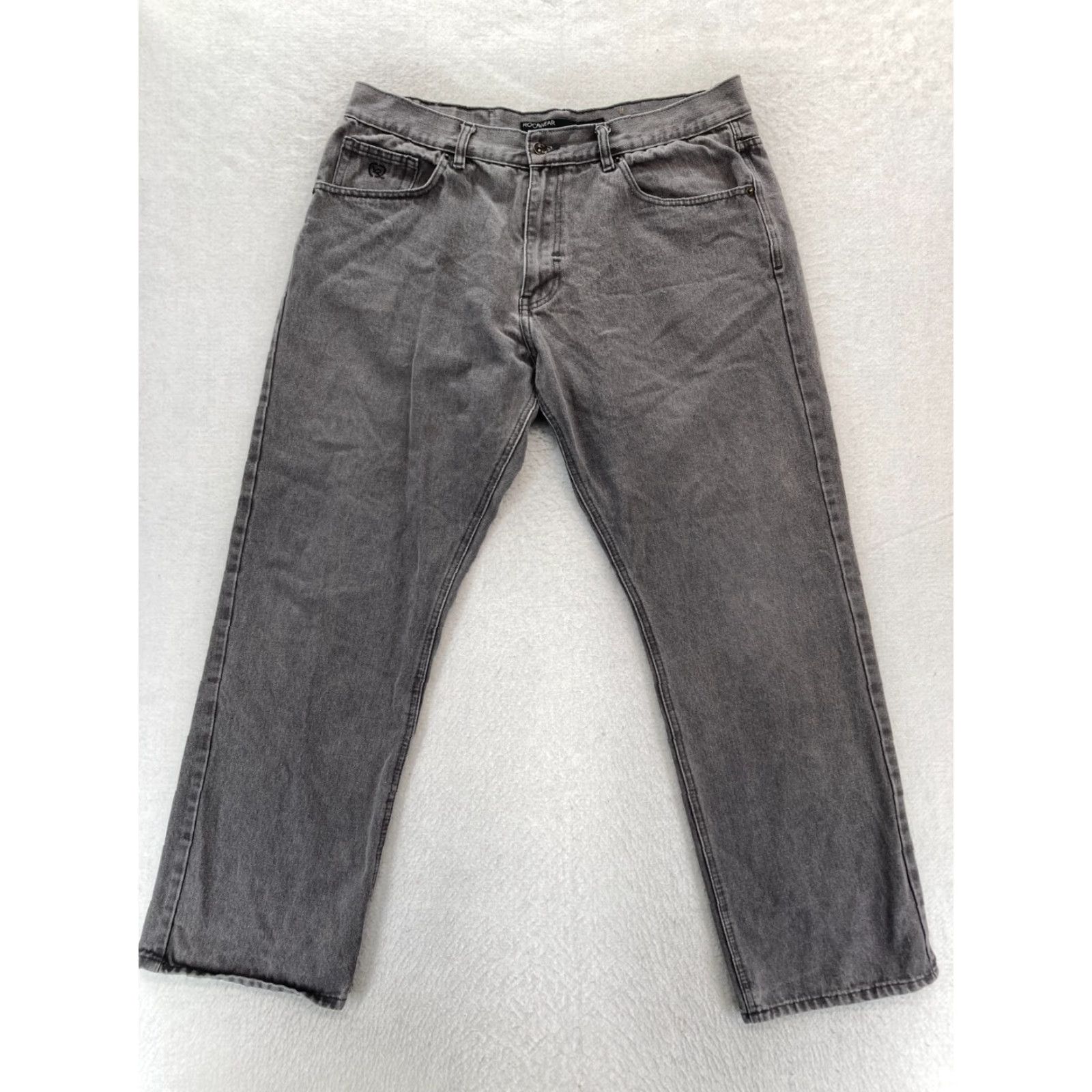Rocawear Rocawear Jeans Mens 38x30 Classic Fit Gray Straight Leg Hip Hop Y2K Mid Rise Jeans Size US 38 / EU 54 - 2 Thumbnail
