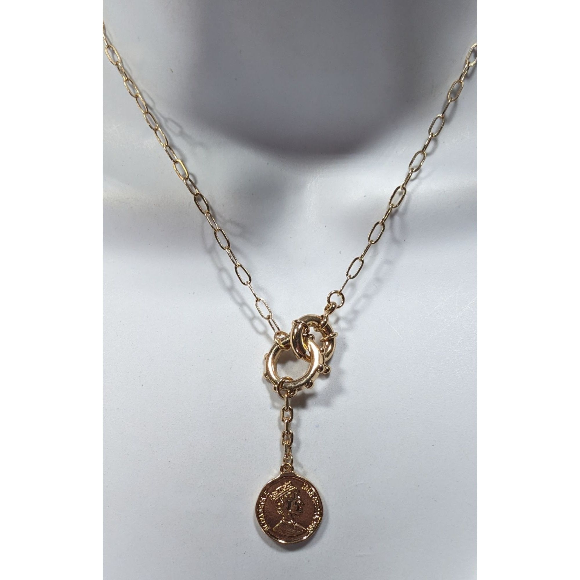 Other Replica 1989 Isle Of Man Dos Pesos Coin Y Drop Pendant Neckl Size ONE SIZE - 6 Thumbnail