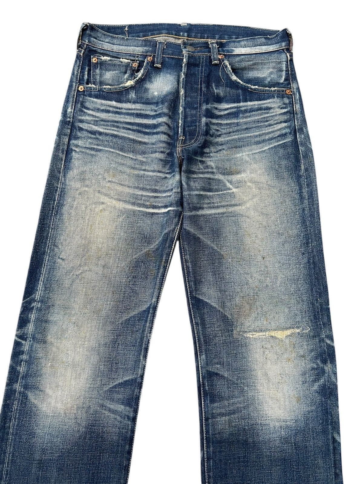 Kapital Vintage Levis Big E 501 Selvedge Distressed Denim Jeans Size US 32 / EU 48 - 5 Thumbnail