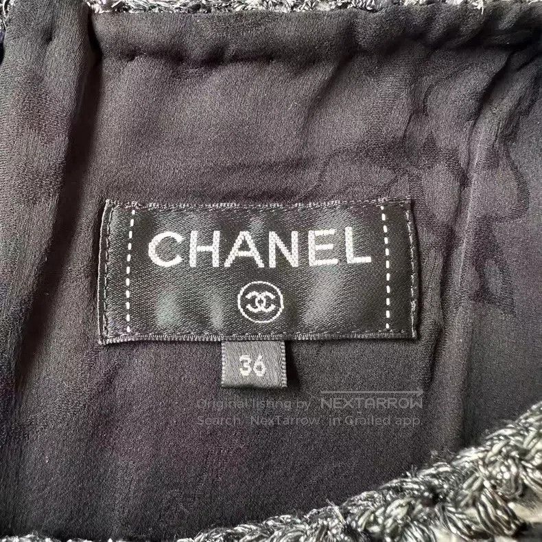 Chanel Chanel 17B sleeveless black braided tweed double pocket ve Size XS / US 0-2 / IT 36-38 - 3 Thumbnail