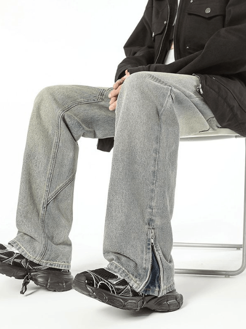 Japanese Brand × Jean American style slit zipper high street retro bootcut jeans Size US 32 / EU 48 - 5 Thumbnail