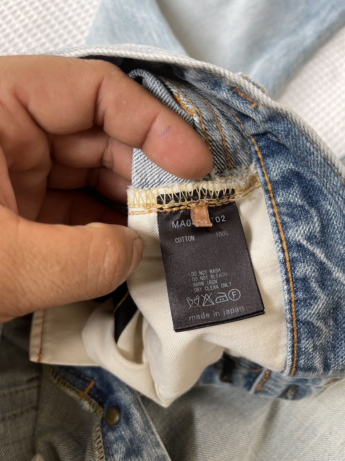 Japanese Brand Rare🔥Vtg MUVEIL Selvedge Redline Light Blue Jeans Size US 33 - 11 Thumbnail
