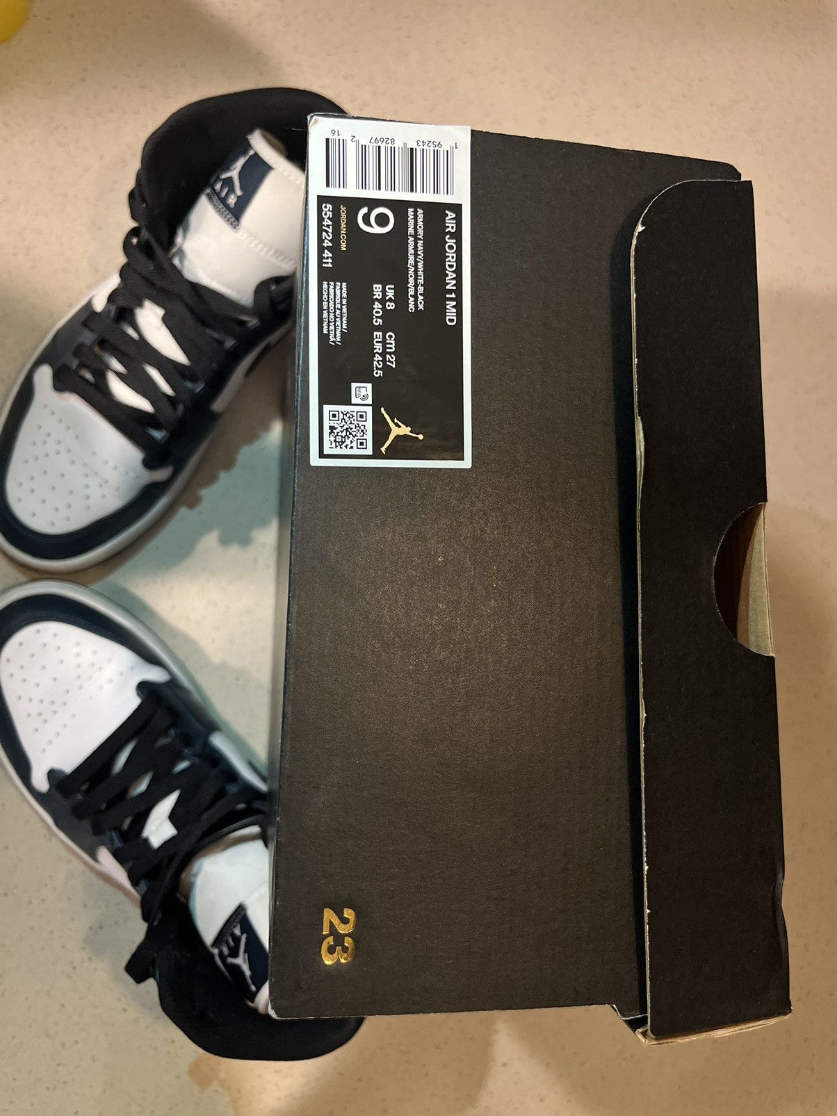 Nike Air Jordan 1 Mid Armory Navy Size US 9 / EU 42 - 5 Thumbnail