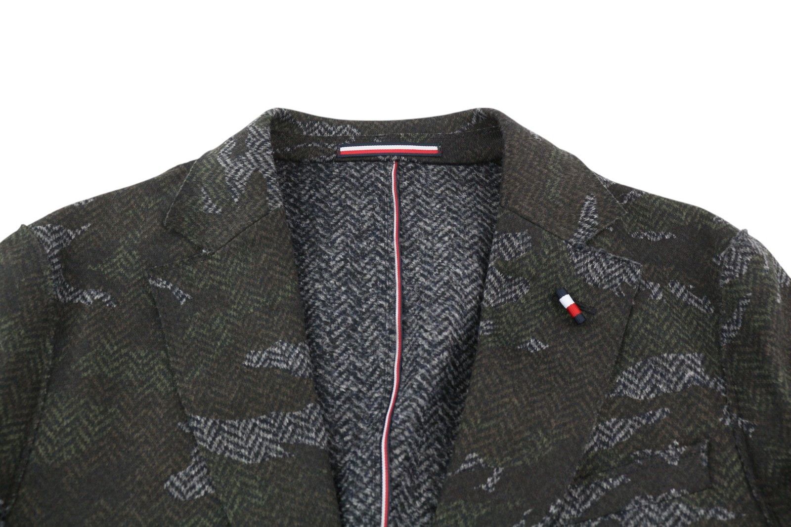 Tommy Hilfiger JERSEY RAW CUT SLIM XS Camouflage THFlex Wool Blazer 85174 Size US XS / EU 42 / 0 - 5 Thumbnail