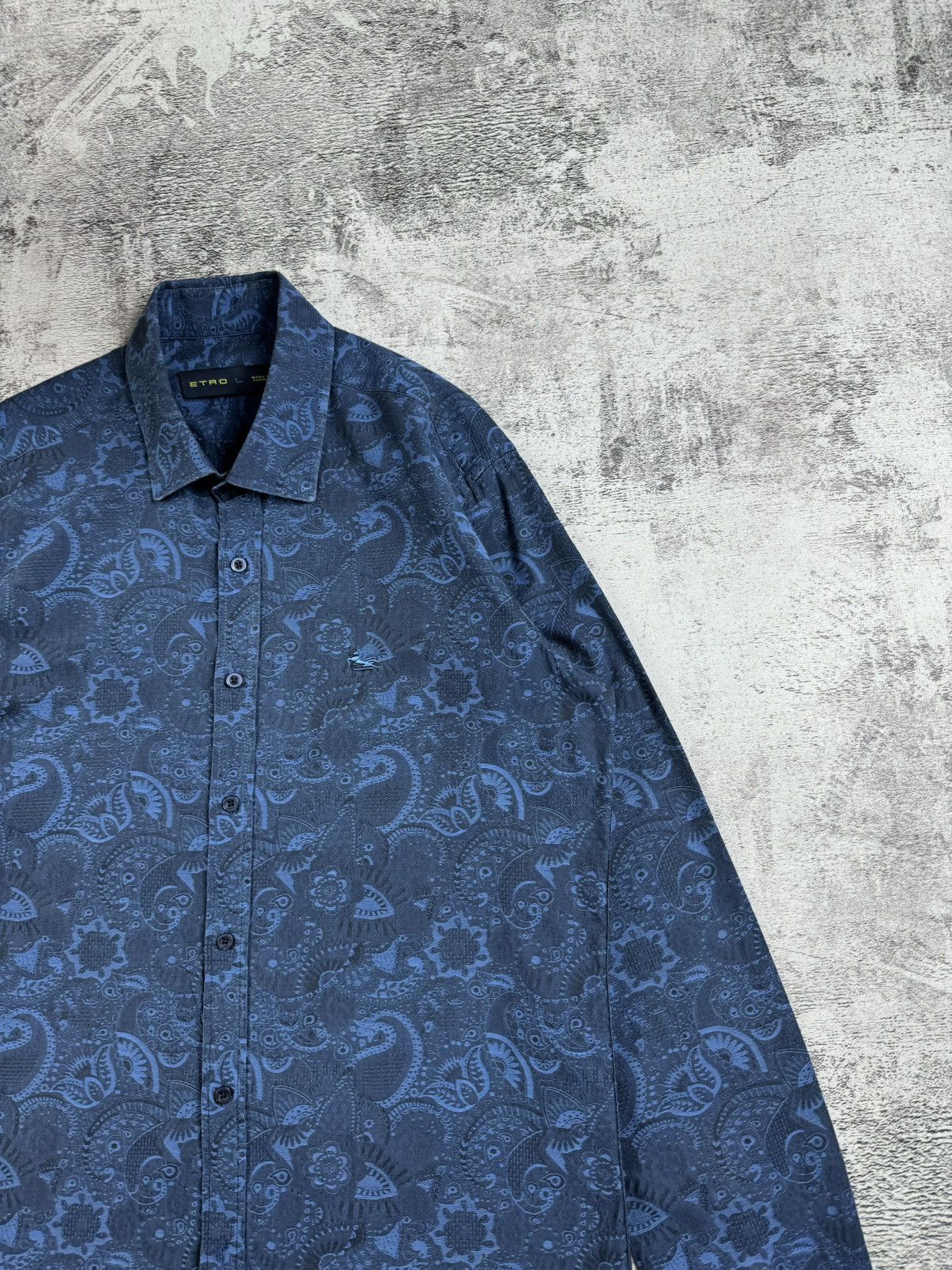 Etro Vintage Etro Milano Full Monogram Tie Dye Streetwear Shirt Size US L / EU 52-54 / 3 - 6 Thumbnail