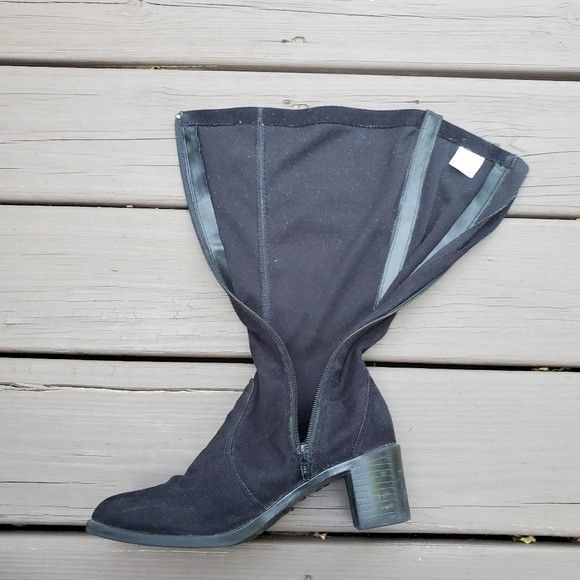 Vintage Vintage 90s y2k Bratz Black Faux Suede Vegan Square Toe Boot Size US 7.5 / IT 37.5 - 6 Thumbnail