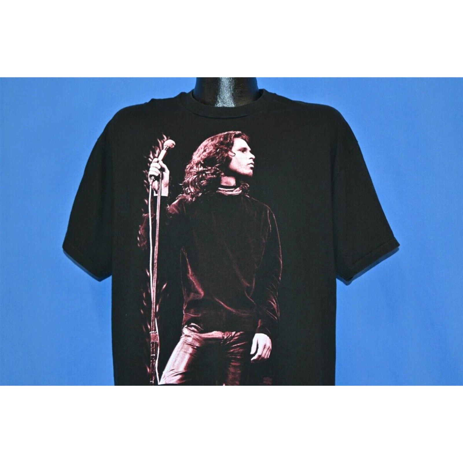 image of Hanes VTG 90's Jim Morrison The Doors Light My Fire Rock Band 1994 2 Sided T-Shirt XL in White, Men