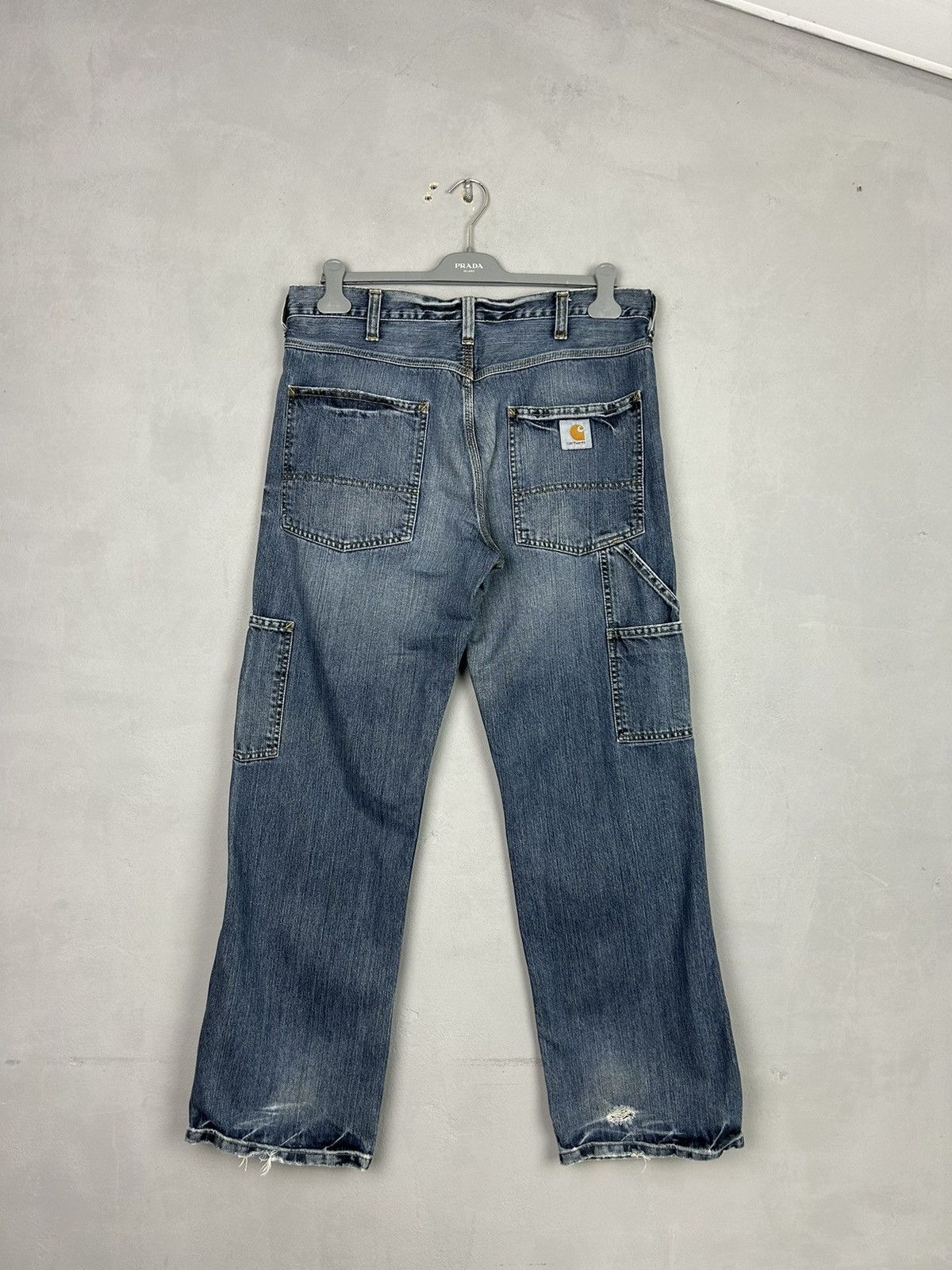 Carhartt Carhartt TRAX Carpenter Jeans 33x32 Blue Faded Distressed Size US 33 - 1 Thumbnail