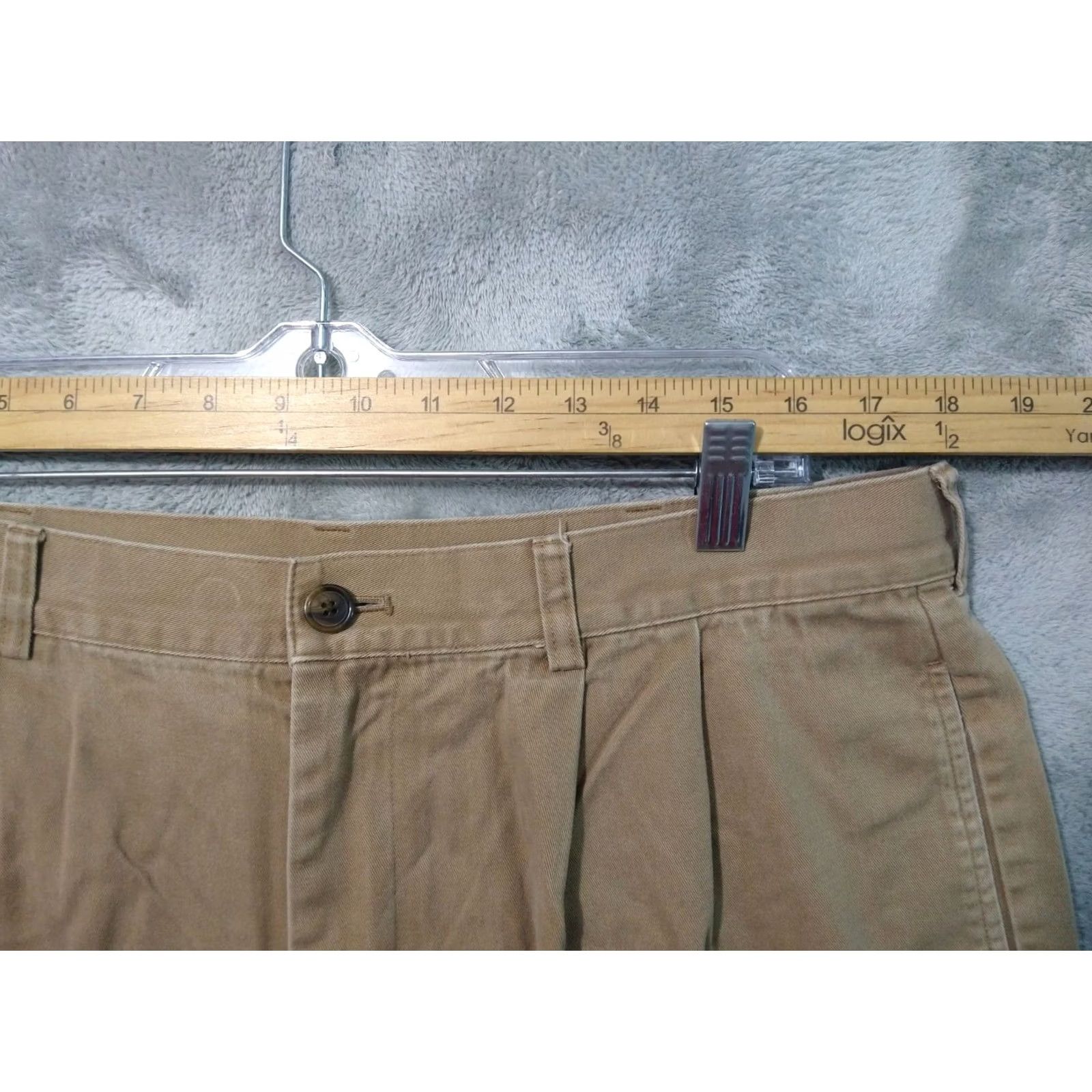 Brooks Brothers Brooks Brothers Pants Mens 38x30 Beige Chino Pleated Cuffed Straight Leg Cotton Size US 38 / EU 54 - 3 Thumbnail
