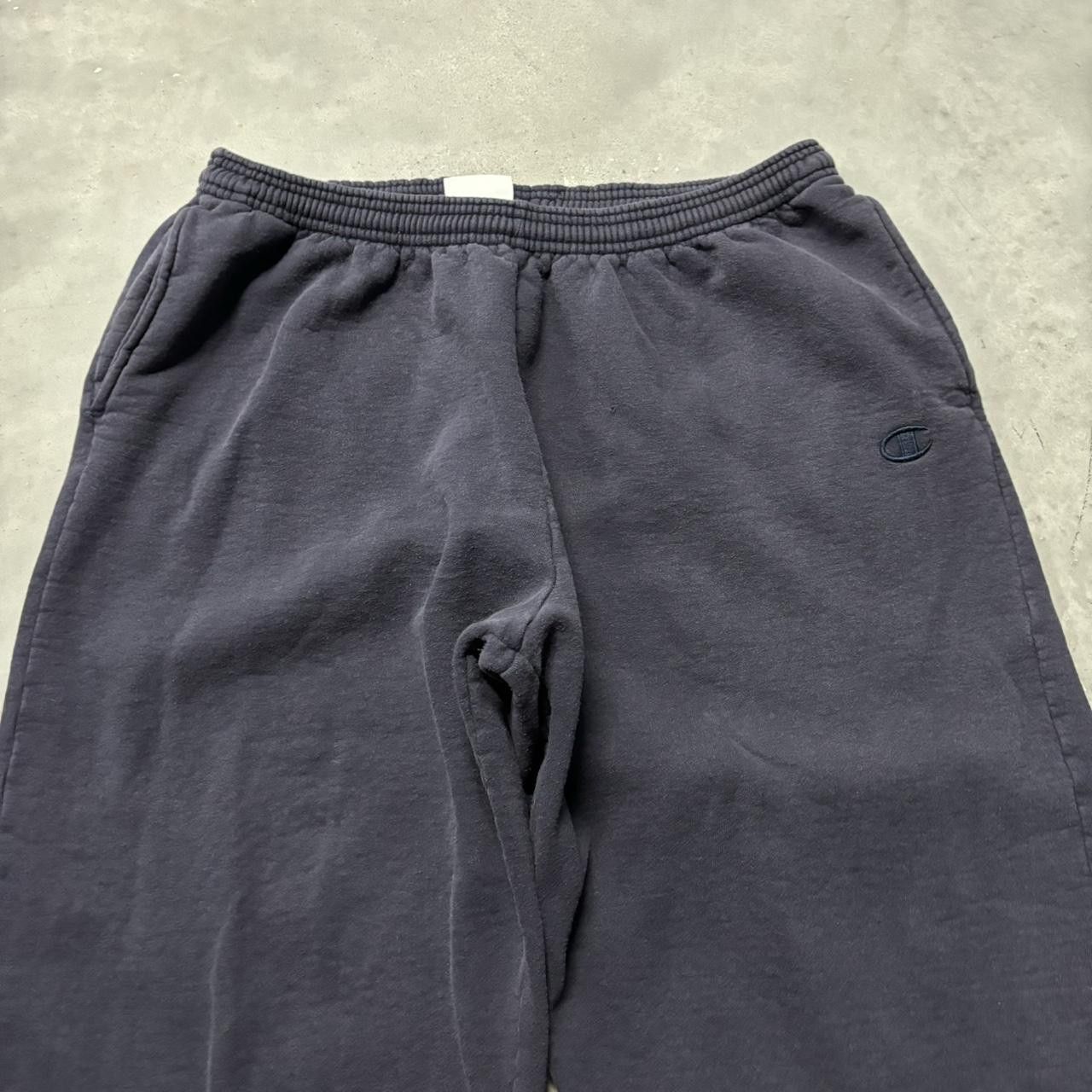 Japanese Brand × Vintage Crazy Vintage Y2K/2000s Baggy Faded Navy Blue Skater Essential Sweatpants! Size US 36 / EU 52 - 4 Thumbnail