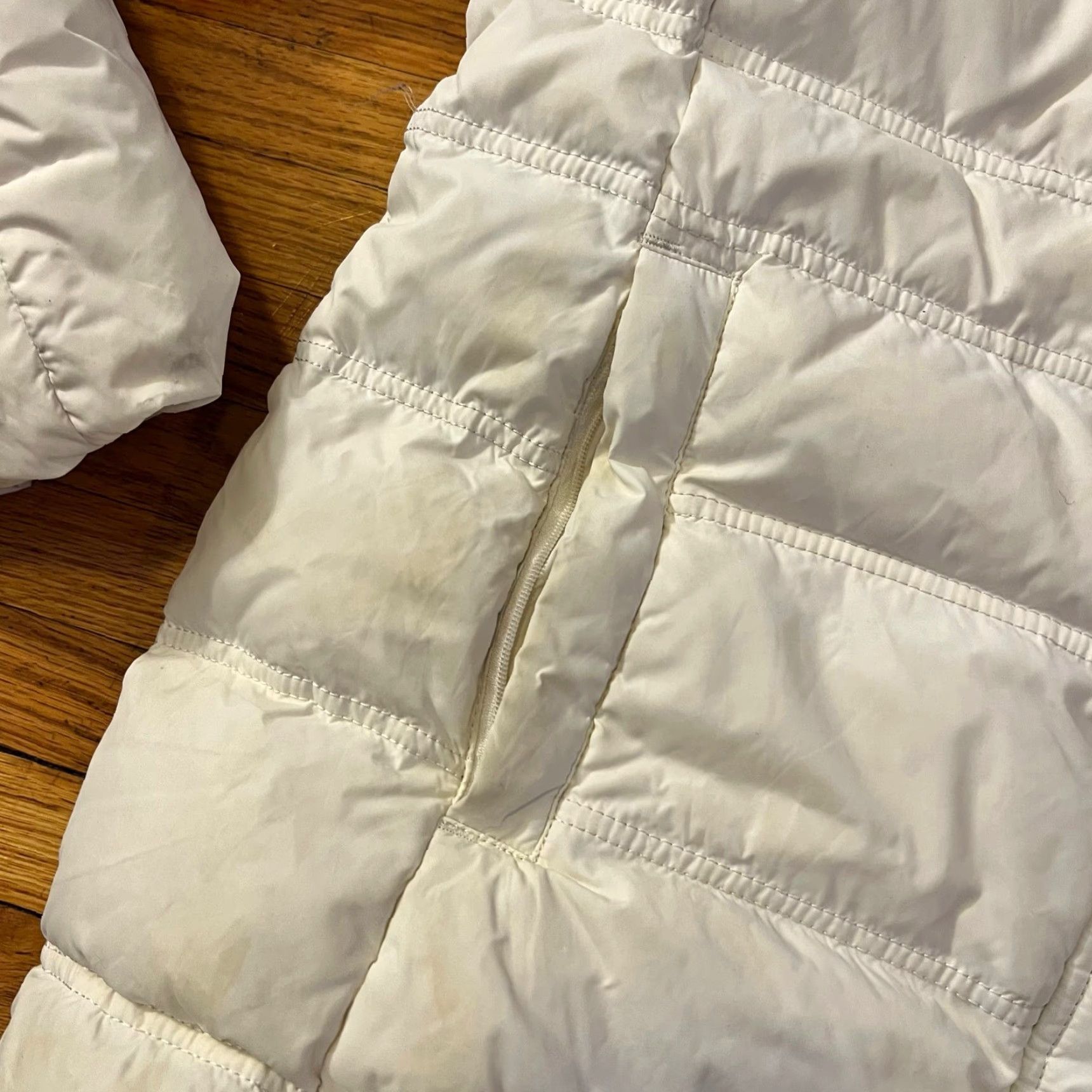 Lands' End Lands' End Coat Womens Medium Puffer Jacket White Down Nylon Regular M Womens White Puffer Jacket Size M / US 6-8 / IT 42-44 - 3 Thumbnail