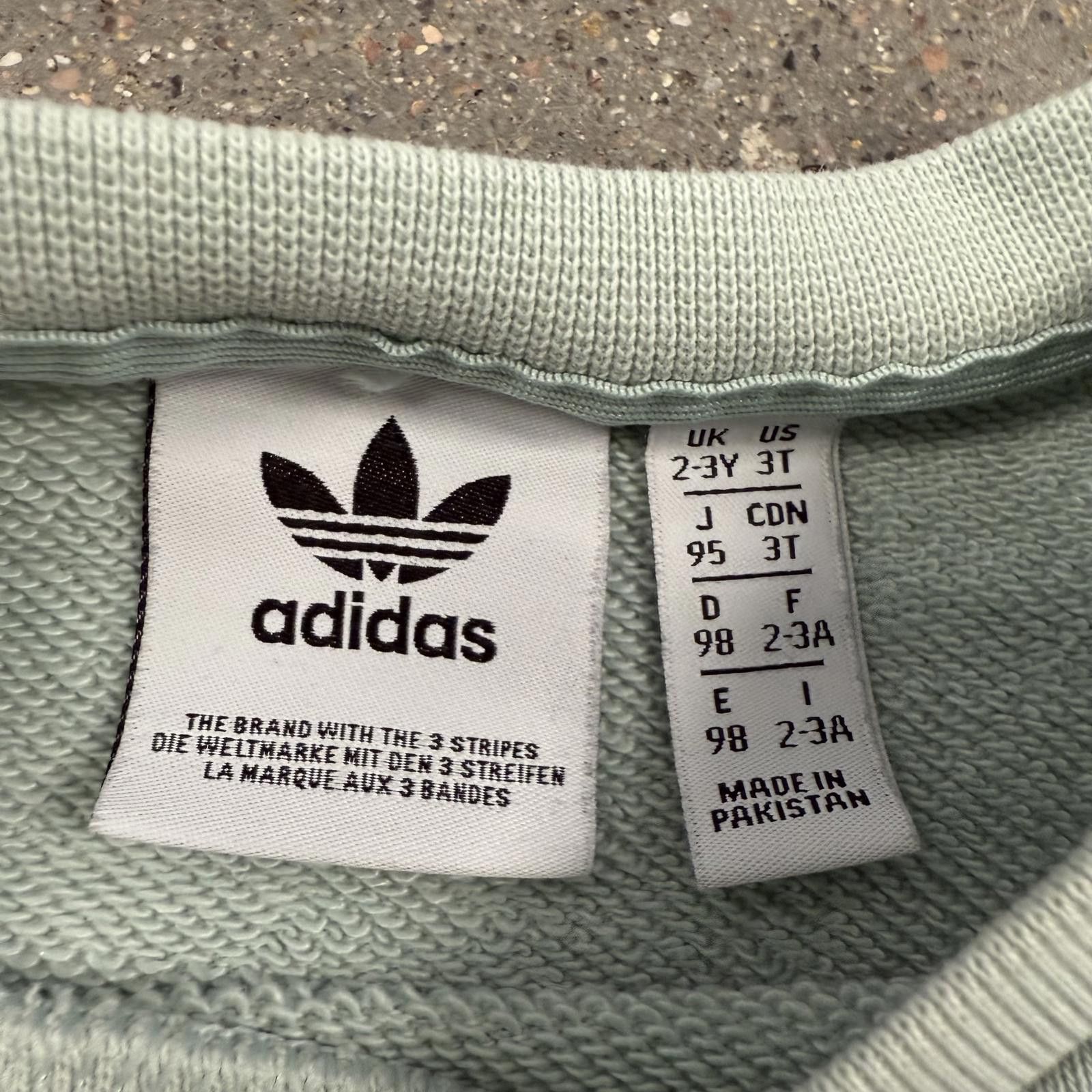 Adidas NWOT Adidas Kids Sweatshirt Mint Green Trefoil Logo 3T Size ONE SIZE - 4 Thumbnail
