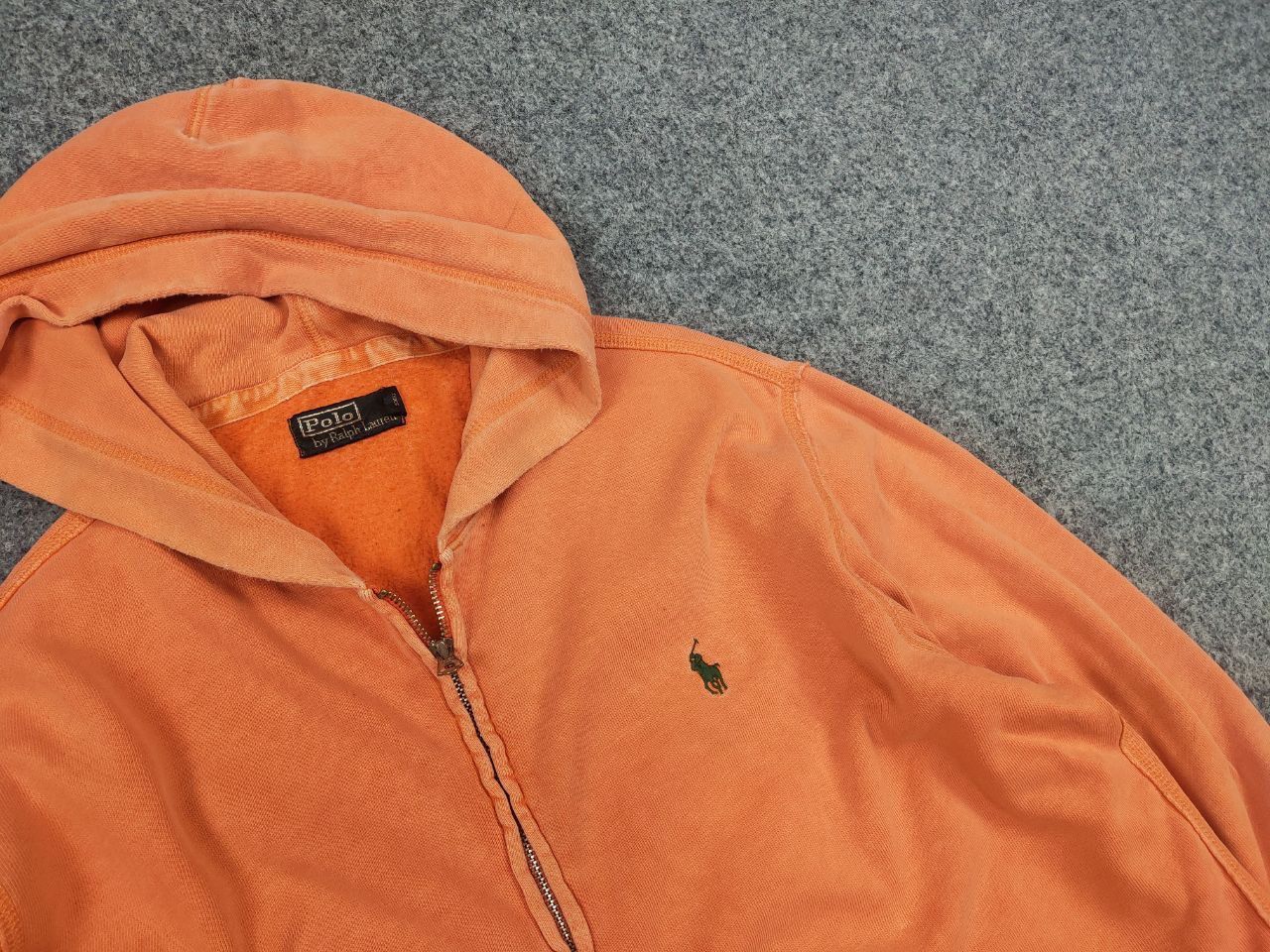 Polo Ralph Lauren Vintage 90's Polo Ralph Lauren RRL Zip Orange Faded Hoodie Size US L / EU 52-54 / 3 - 7 Thumbnail