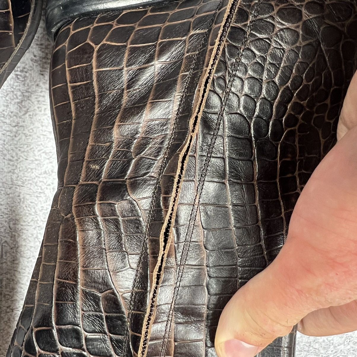 Other Vintage Free Lance Paris Crocodile Embossed Leather Boost Size US 7 / IT 37 - 13 Thumbnail