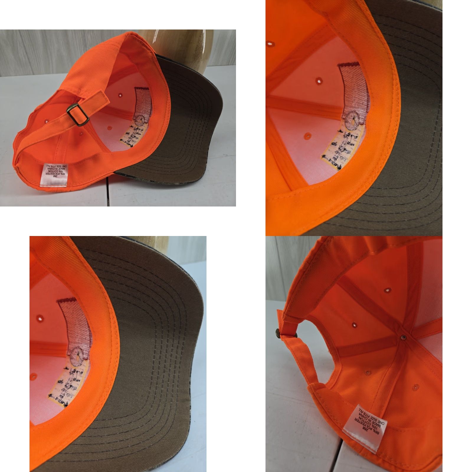 Vintage CAT Baseball Cap Hat OSFM Mens Orange Logo Strapback Camouflage, Thompson Rental Store, One Size Size ONE SIZE - 9 Thumbnail