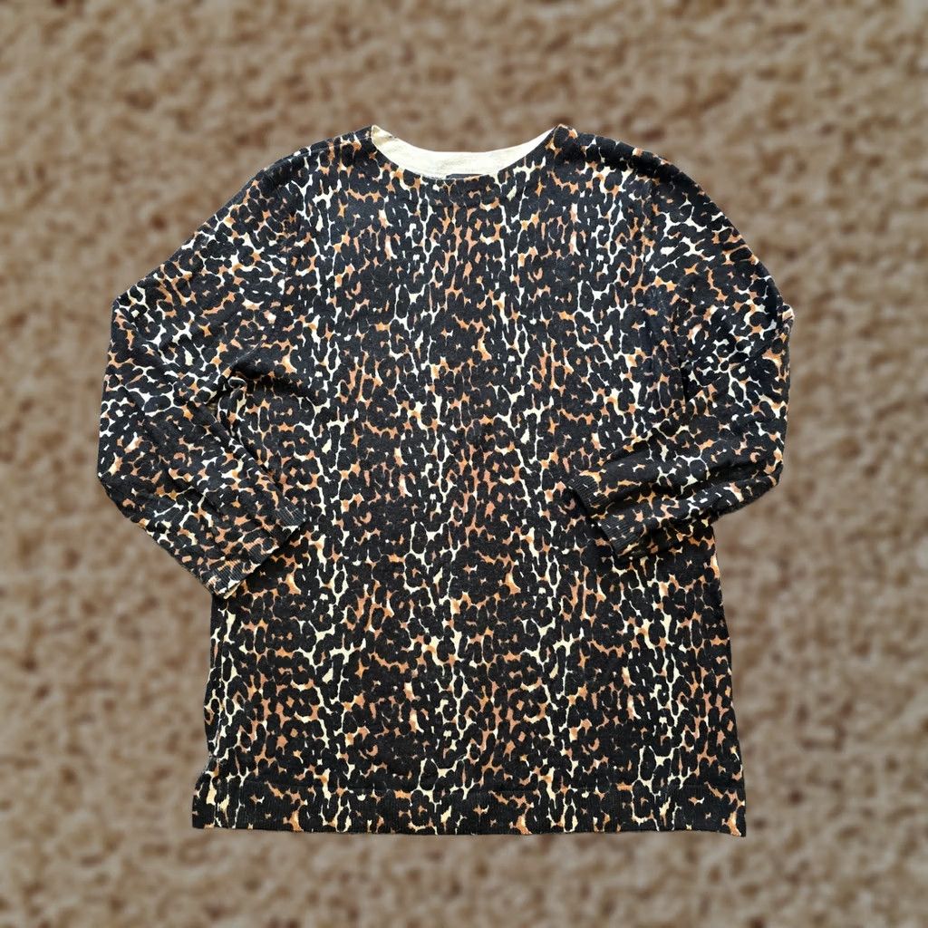 Talbots Talbots Sweater Women PM Black Merino Wool Leopard Long Sleeve Casual Pullover Size M / US 6-8 / IT 42-44 - 1 Thumbnail
