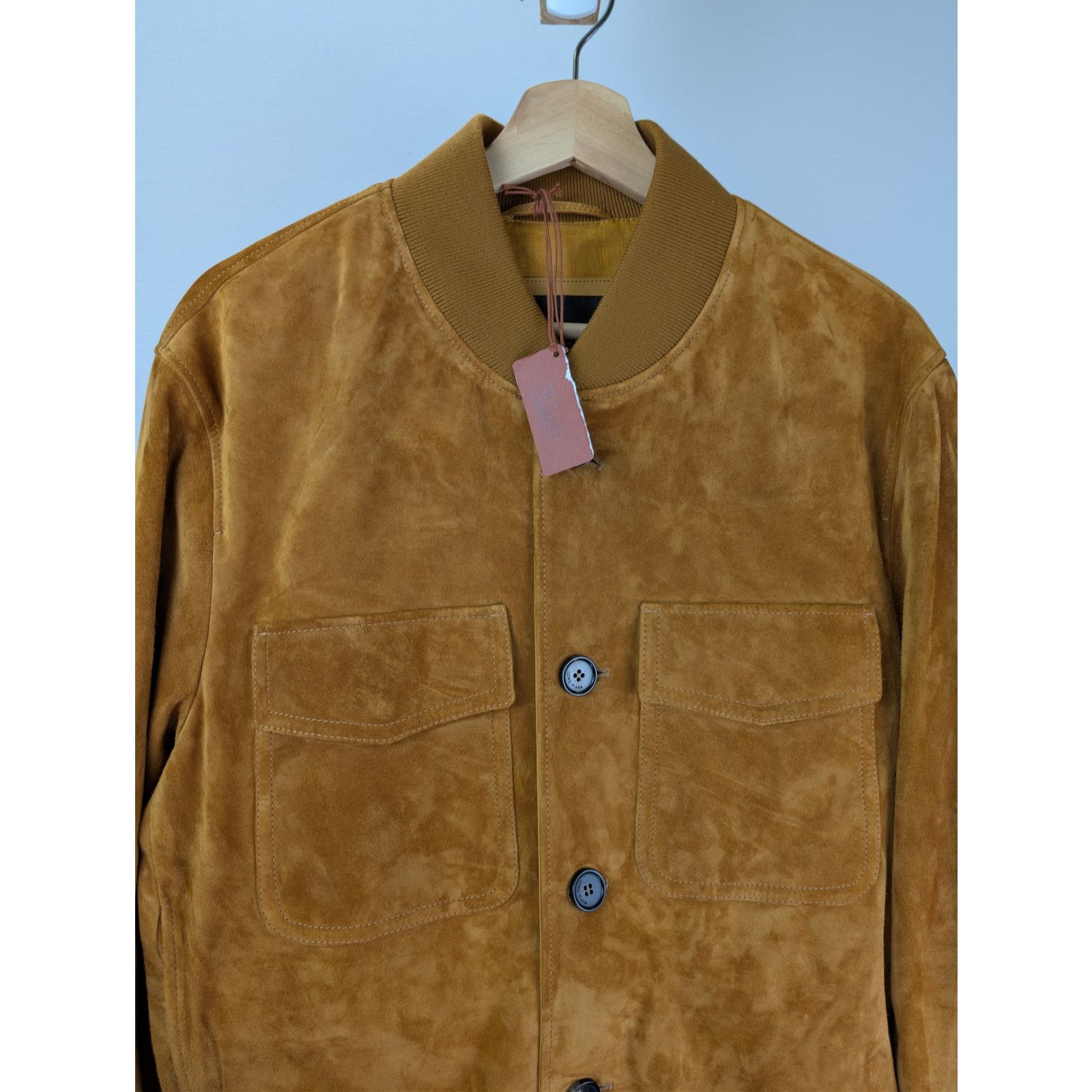 Loro Piana o1rshd1 Suede Jacket Suede Button Jacket in Cognac Size US M / EU 48-50 / 2 - 7 Thumbnail