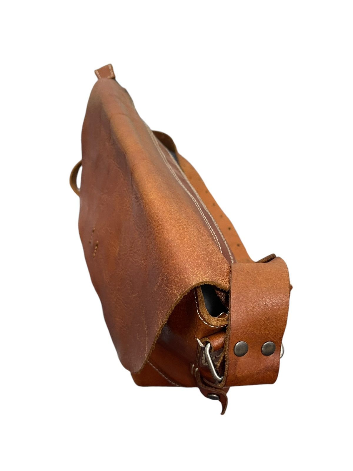 Japanese Brand Full Leather Patina Beach Sound Cross Body Bag 4🟩 Size ONE SIZE - 12 Thumbnail