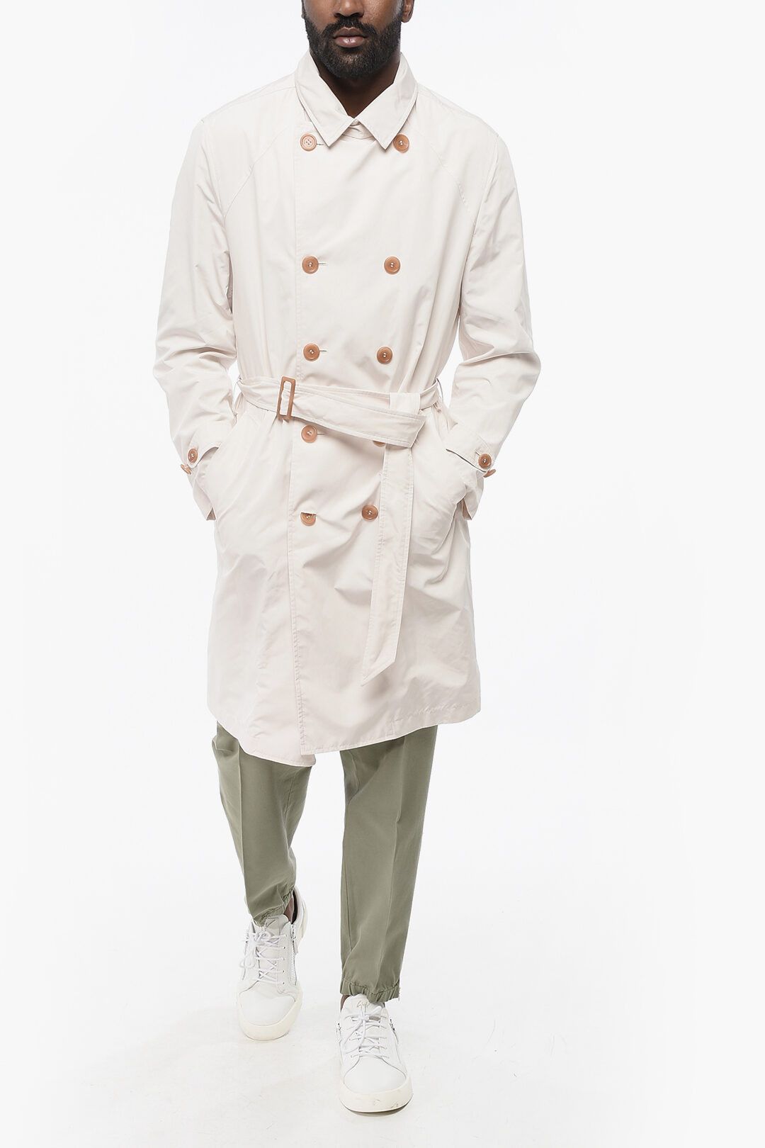 Brunello Cucinelli og1mm0725 Double-breasted Trench Coat in White Size US M / EU 48-50 / 2 - 4 Thumbnail