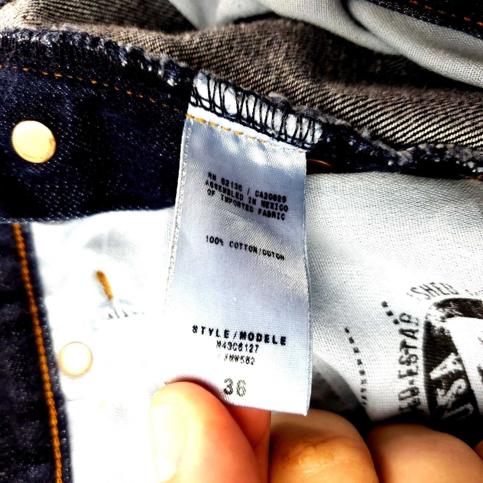 Guess Guess Cotton Denim Jeans 34/26 Dark Blue Natural Crease Low Size US 34 / EU 50 - 8 Thumbnail