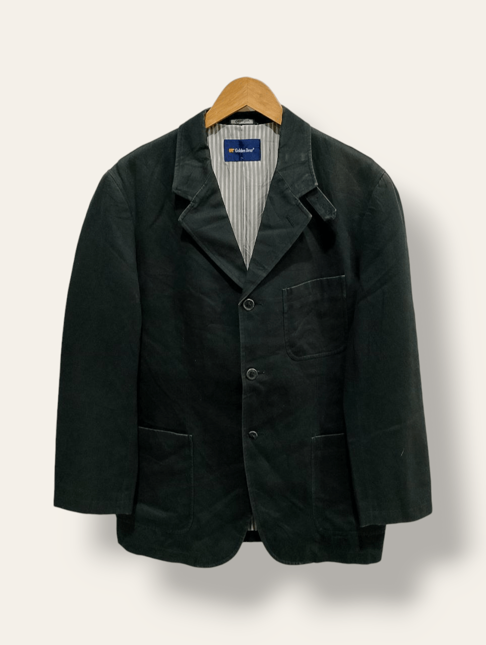 image of Archival Clothing x Golden Bear 3 Button Green Suede Coats Blazer Jacket in Dark Green (Size 46R)