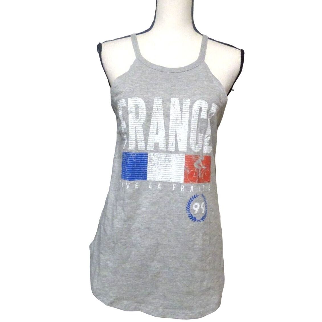 Other Cold Crush Junior’s “Vive La France” Halter Tee, Heather Gra Size M / US 6-8 / IT 42-44 - 4 Thumbnail