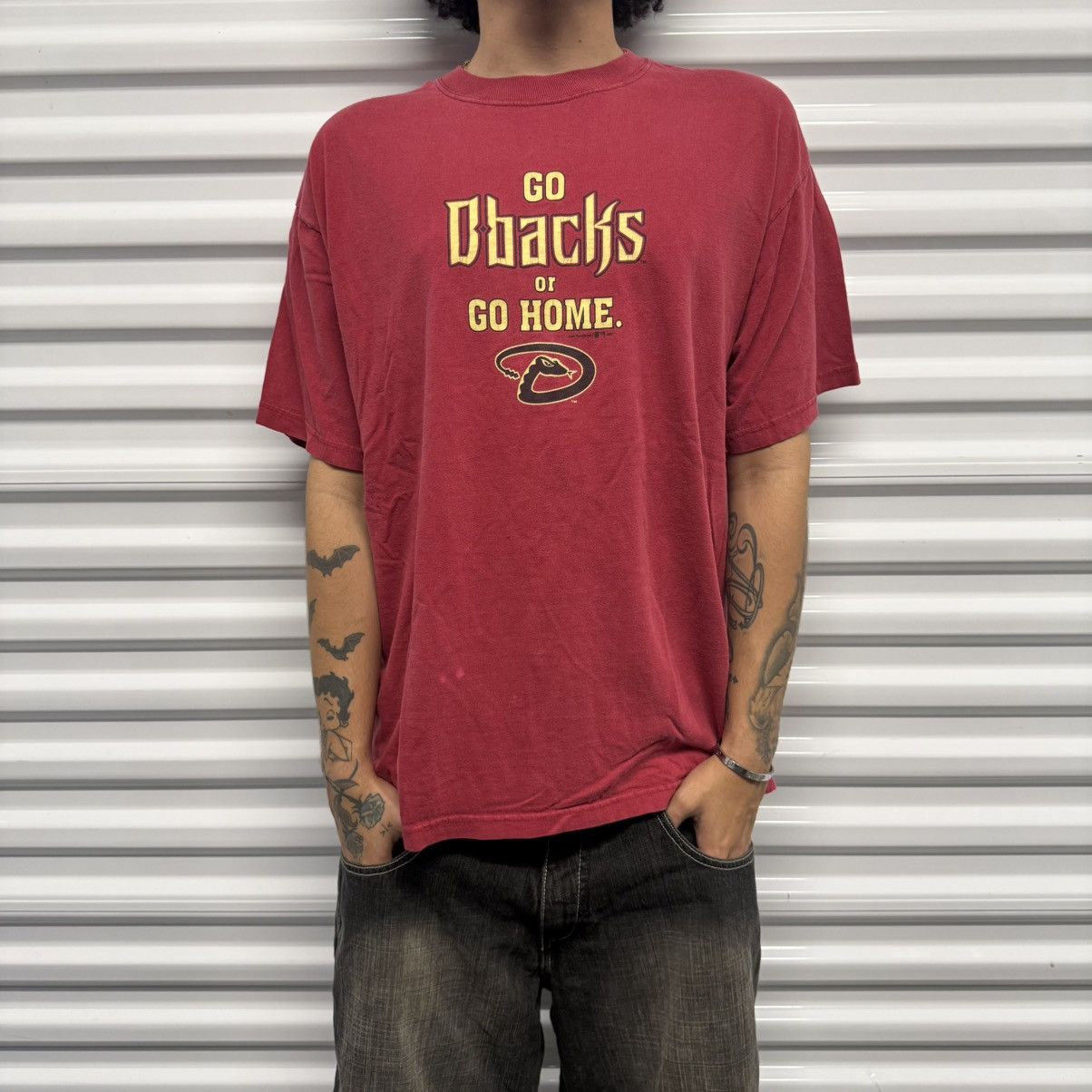 Other Vintage Y2K/2000s Red Arizona Diamondbacks Baseball Tee ! Size US L / EU 52-54 / 3 - 1 Thumbnail