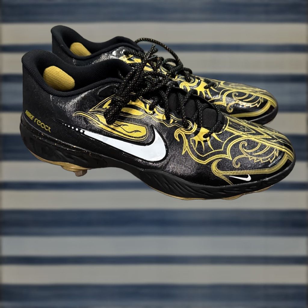 Nike Nike Alpha Huarache Elite 3 Baseball Cleats Mens 13 Black Gold 2023 Athletic Size US 13 / EU 46 - 1 Thumbnail