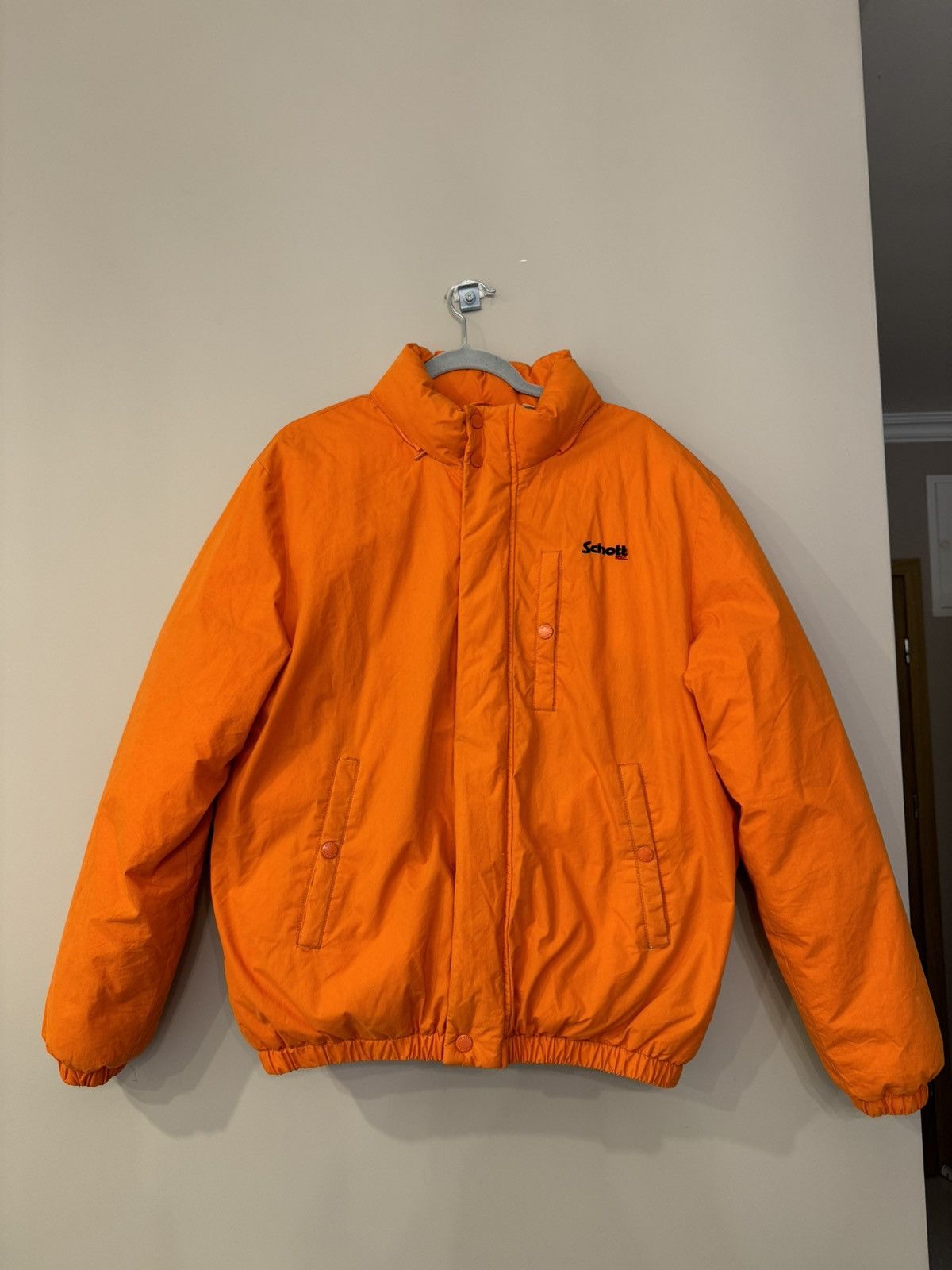 Designer Schott Orange jacket vintage USA retro stylish 00s y2k 90s Size US L / EU 52-54 / 3 - 1 Thumbnail