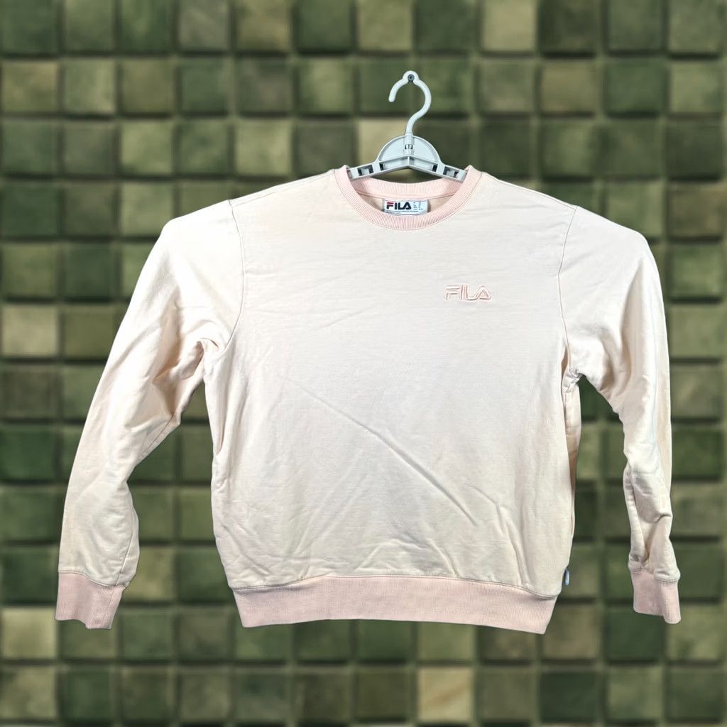 Fila Fila Sweatshirt Women's M Pink Cotton Pullover Crew Neck Lined Athletic Stretch SGD Size M / US 6-8 / IT 42-44 - 1 Thumbnail