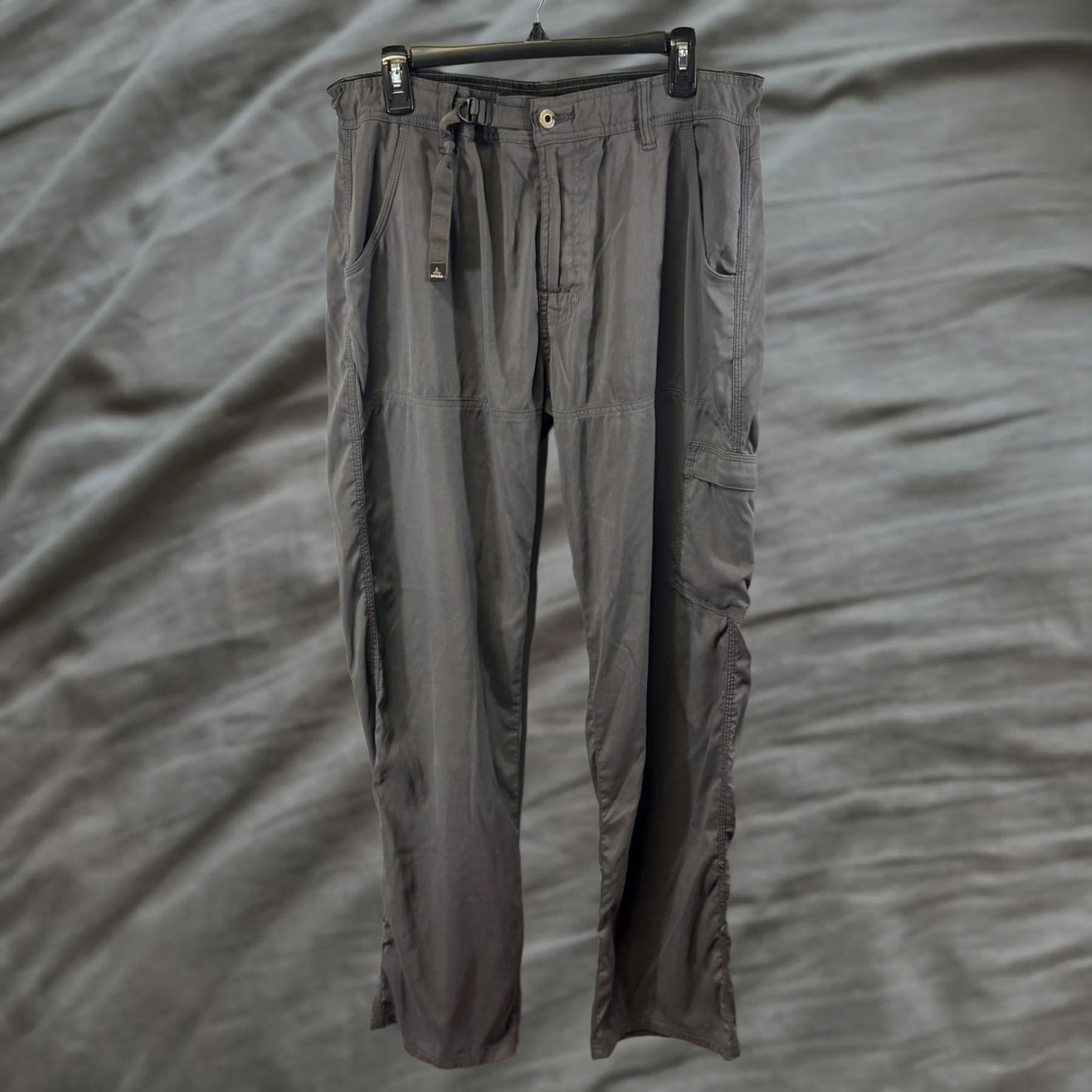 Prana prAna Breathe Pants Mens Large 34L Gray Outdoor Hiking Cargo Stretch Belted Size US 33 - 1 Thumbnail